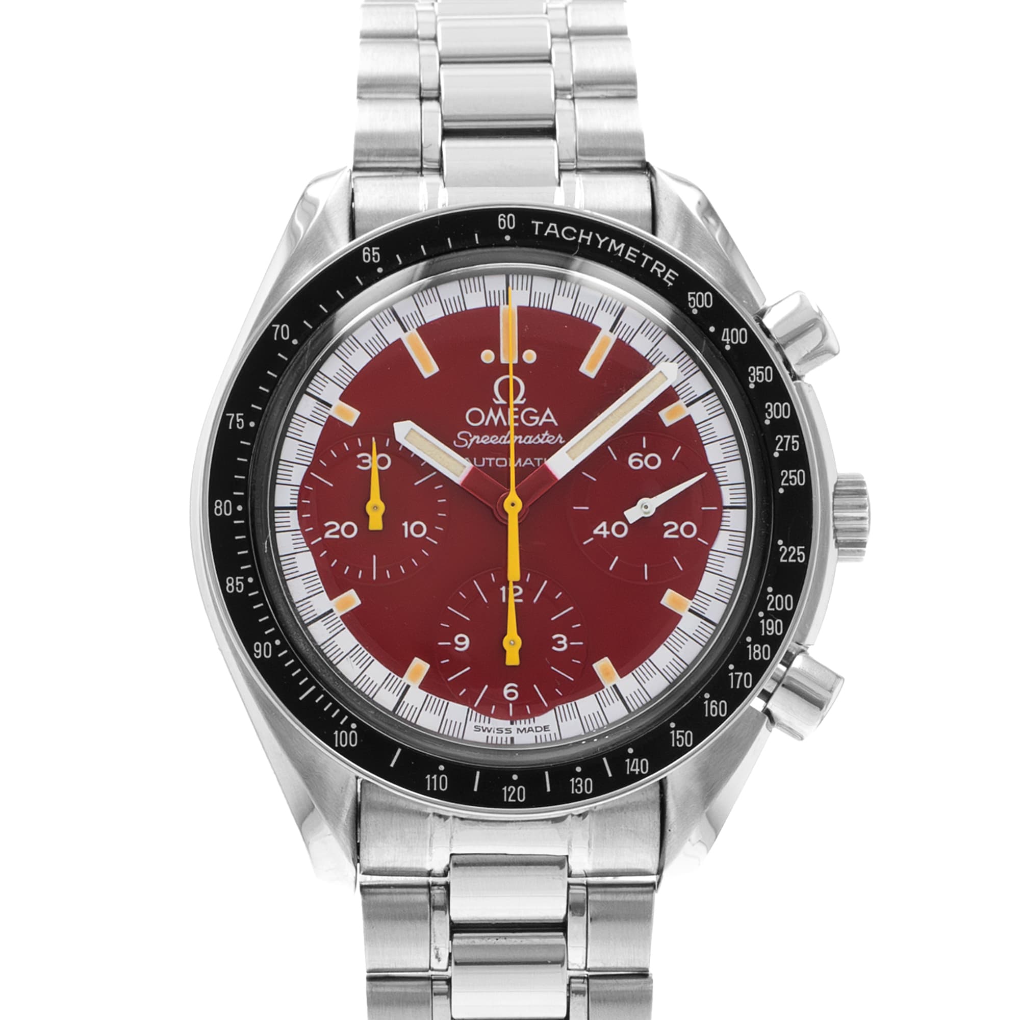Omega Speedmaster 3510.61 Red Shumacher Steel Tachymeter Automatic Mens Watch