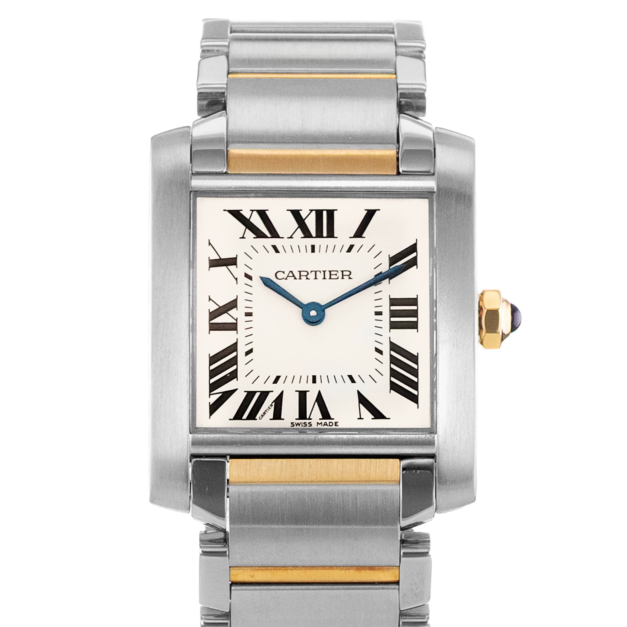 Cartier Tank Francaise W2TA0003 3751 25mm Steel Yellow Gold Quartz Ladies Watch