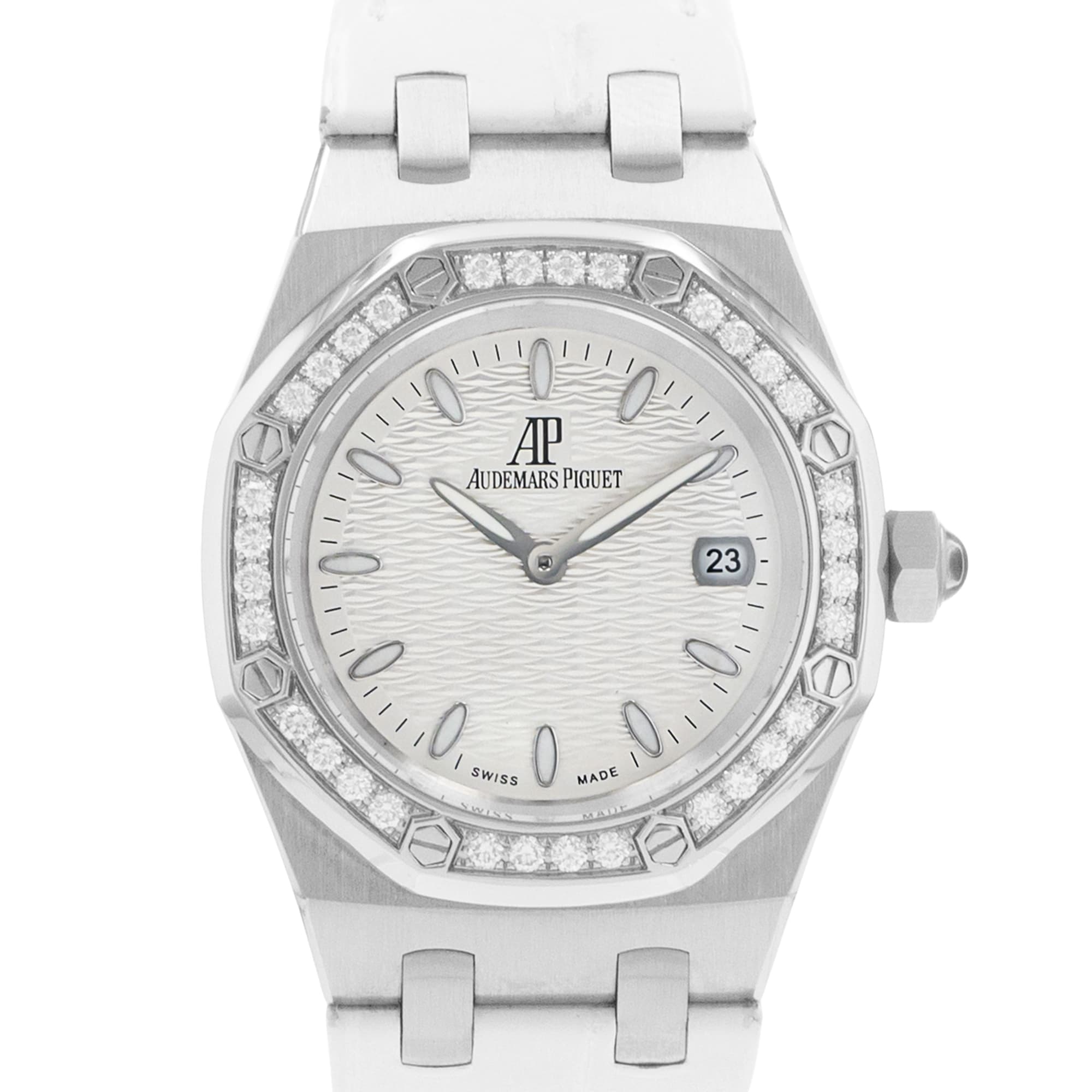 Audemars Piguet Royal Oak Lady 67601ST 33mm Silver Factory Diamonds Ladies Watch