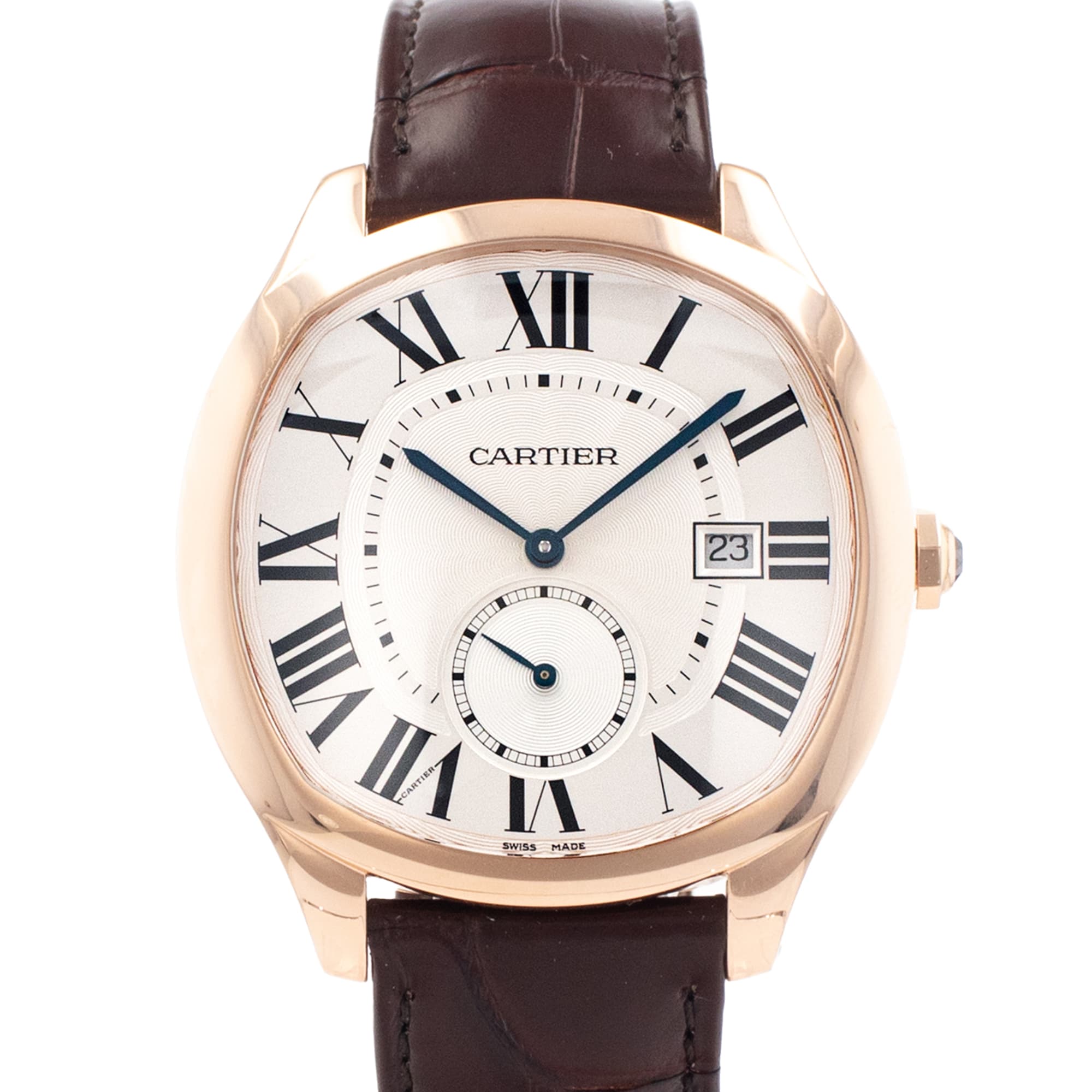 Cartier Drive WGNM0003 3651 40mm Rose Gold Roman Automatic Leather Mens Watch