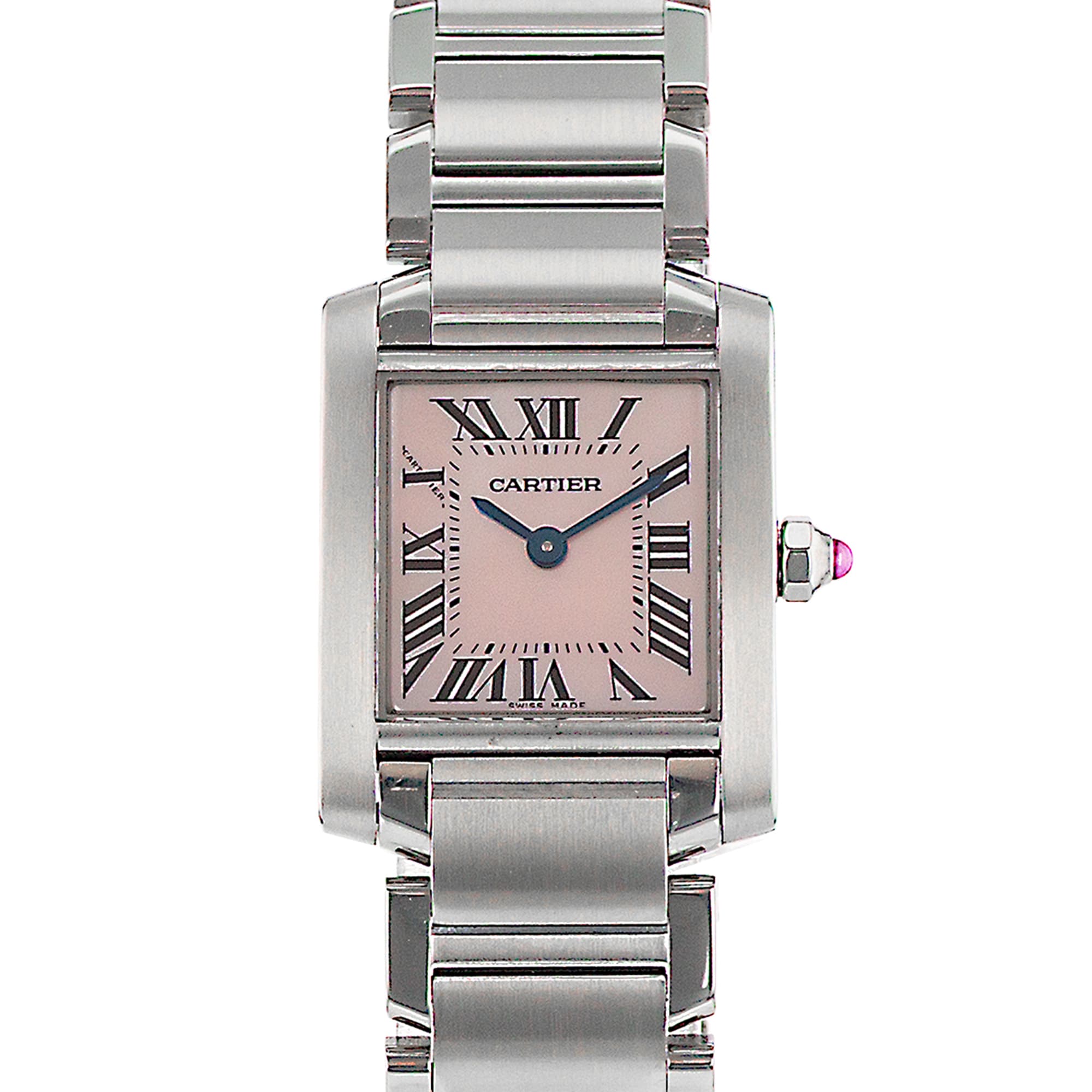 Cartier Tank Francaise W51028Q3 2384 Pink Mother of Pearl Steel Ladies Watch