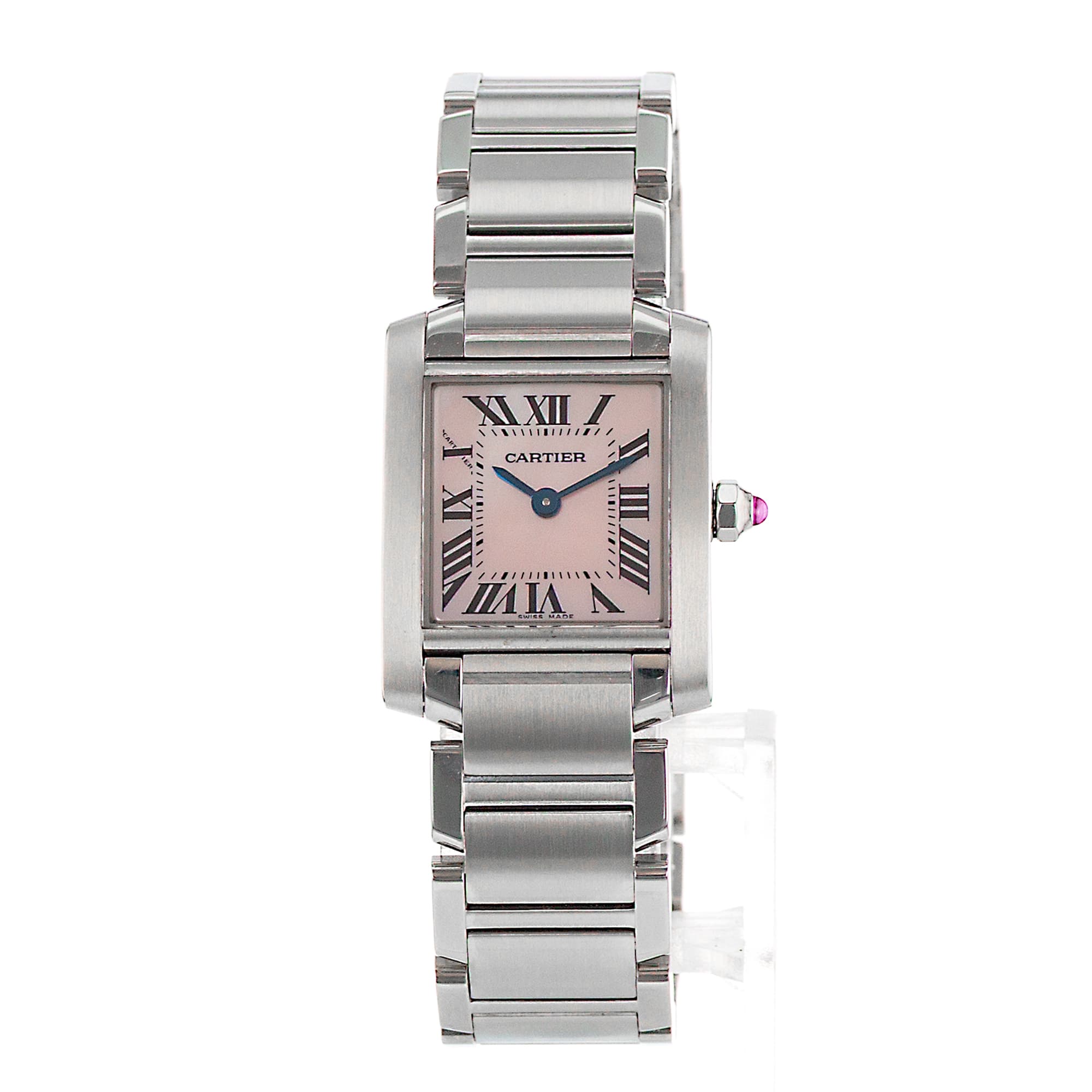 Cartier Tank Francaise W51028Q3 2384 Pink Mother of Pearl Steel Ladies Watch