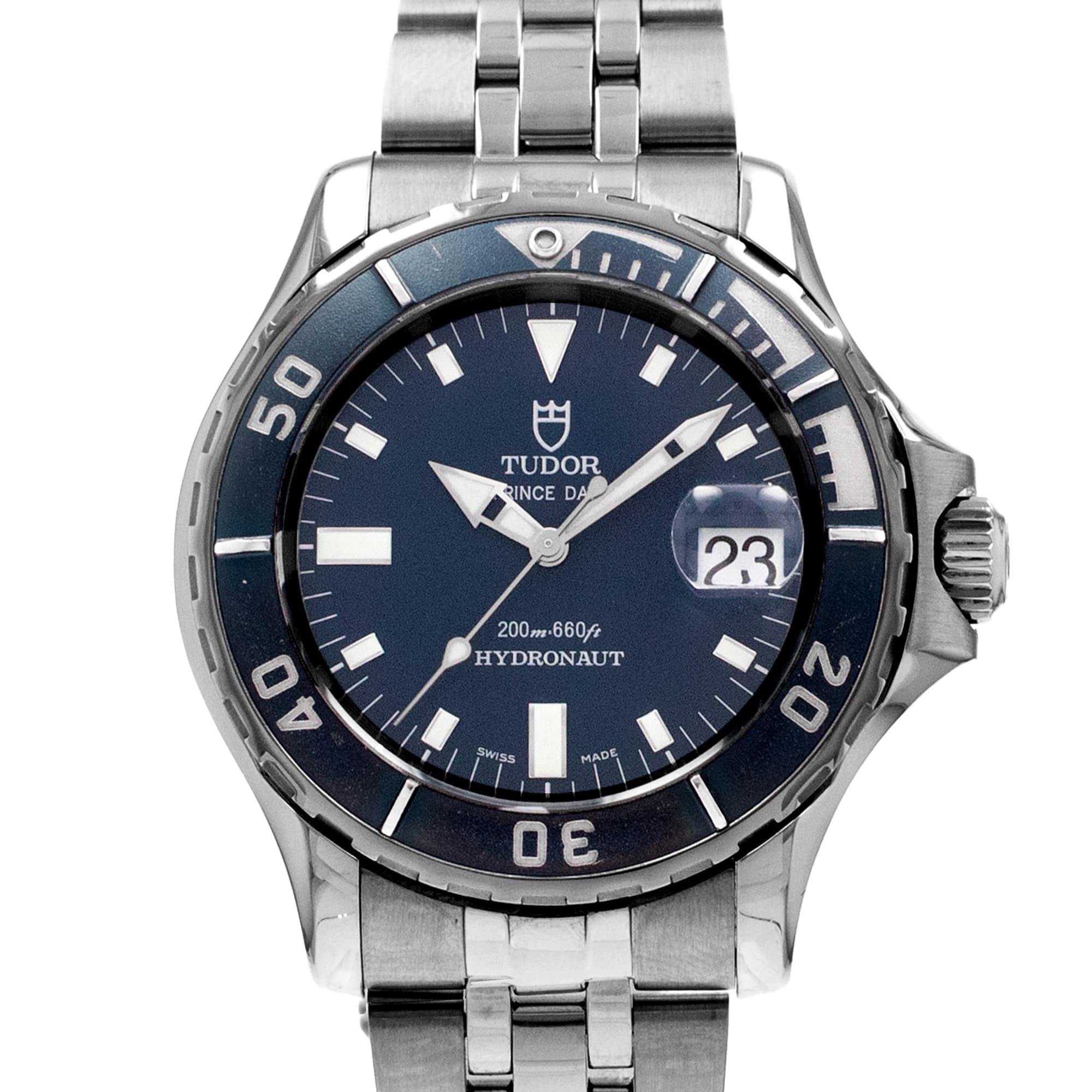 Tudor Hydronaut 89190P 40mm Prince Date Blue Steel Automatic Mens Watch 2000