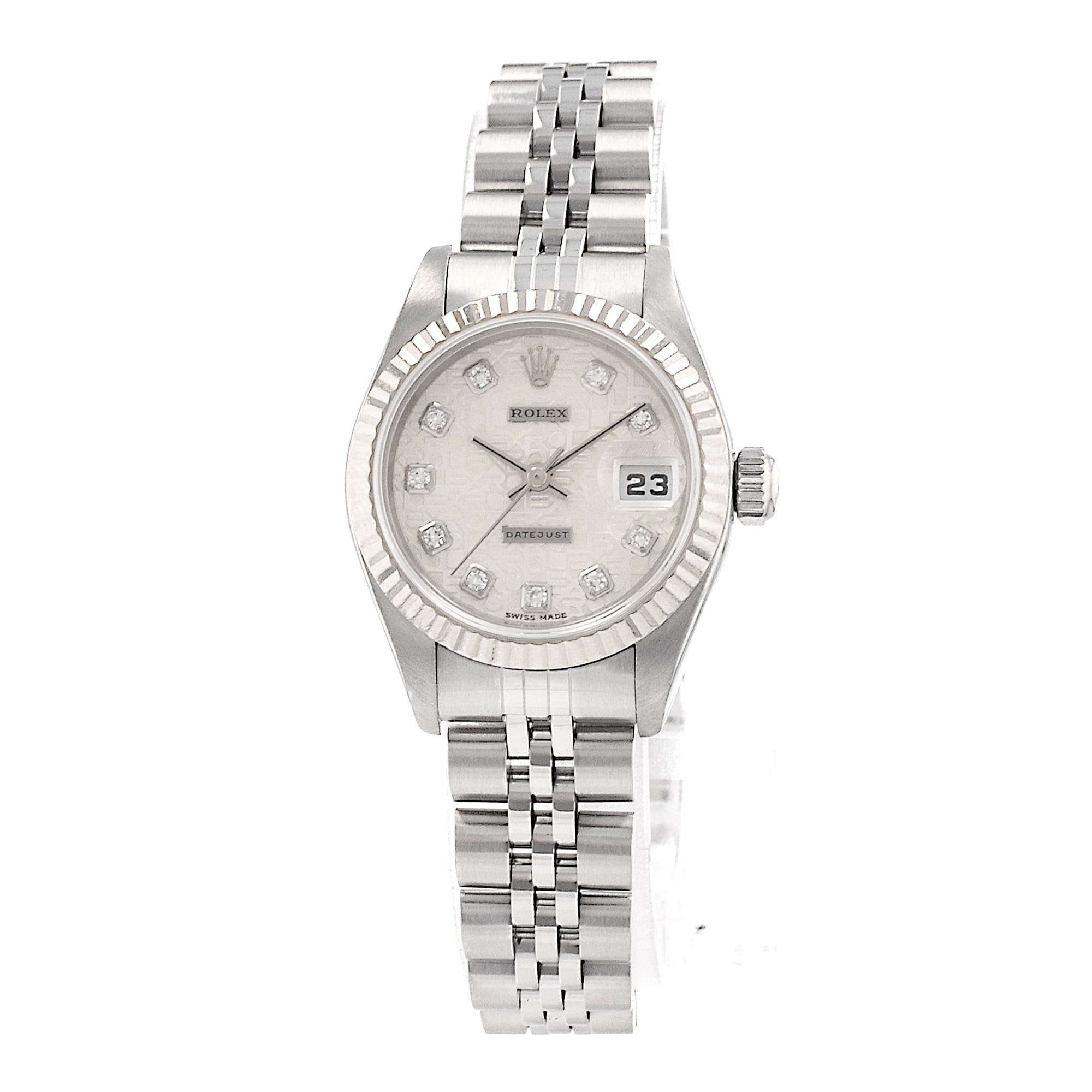Rolex Datejust 26 79174 Factory Diamond Silver Jubilee Steel Ladies Watch 1999