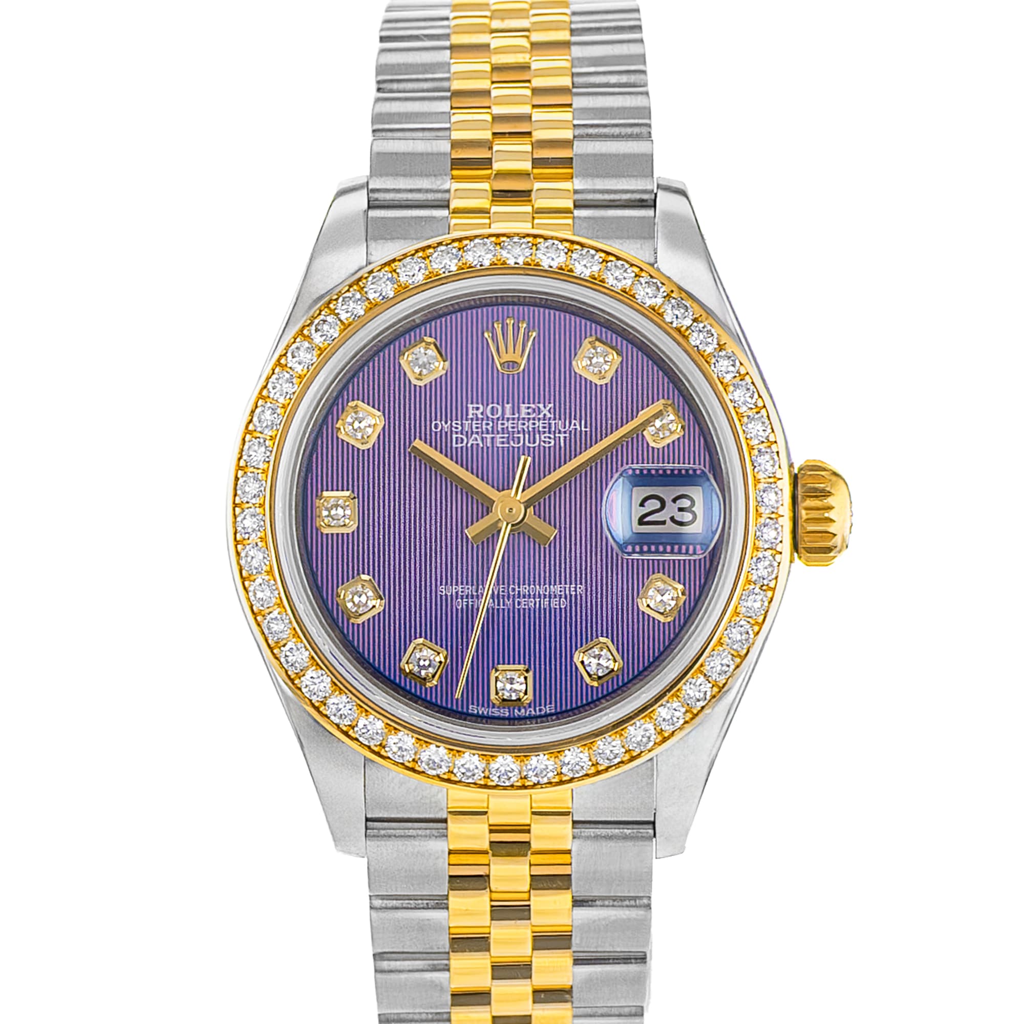 Rolex Lady-Datejust 279383RBR Lavender Diamond Steel Yellow Gold Ladies Watch
