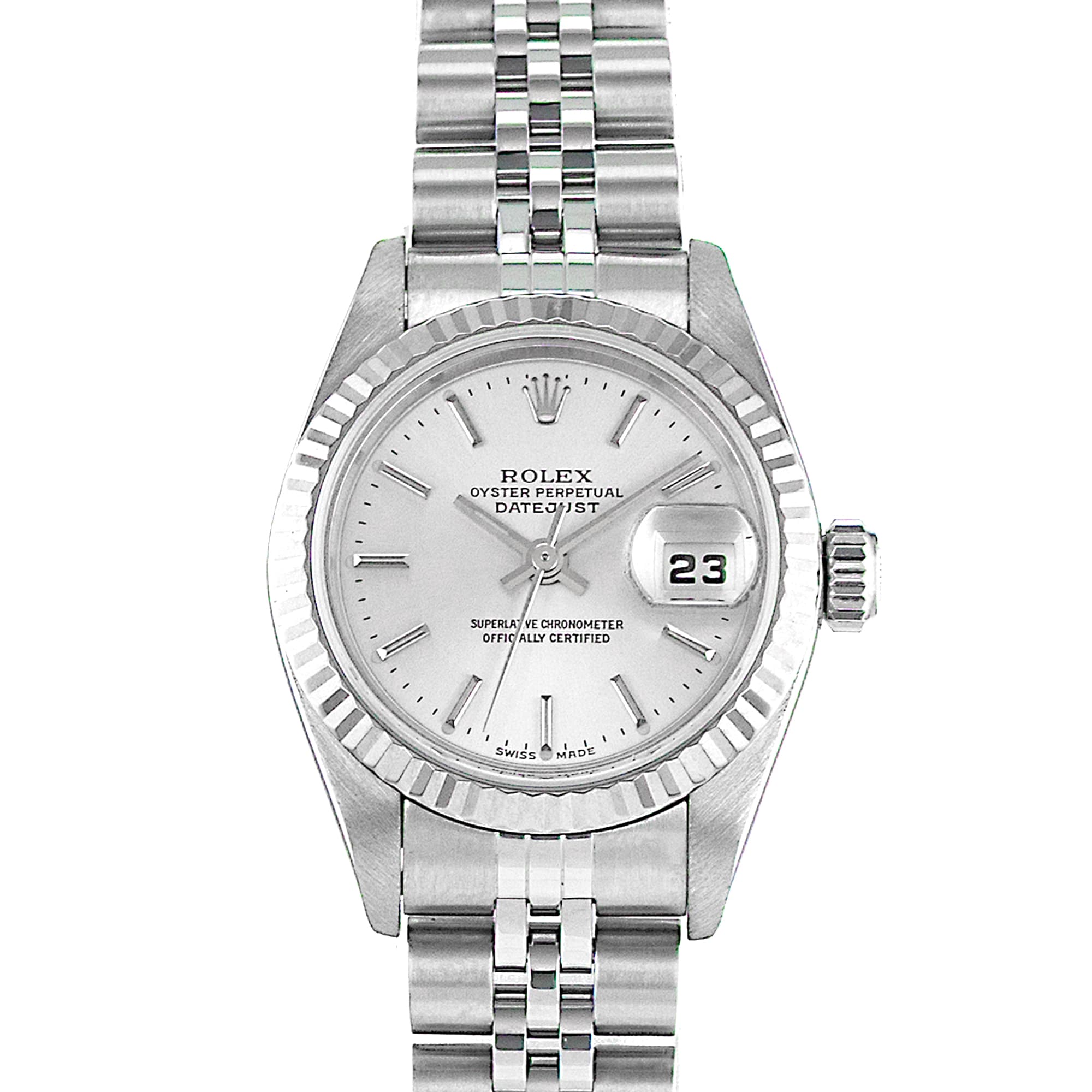 Rolex Datejust 26 79174 Silver Index Steel White Gold Jubilee Ladies Watch 2003
