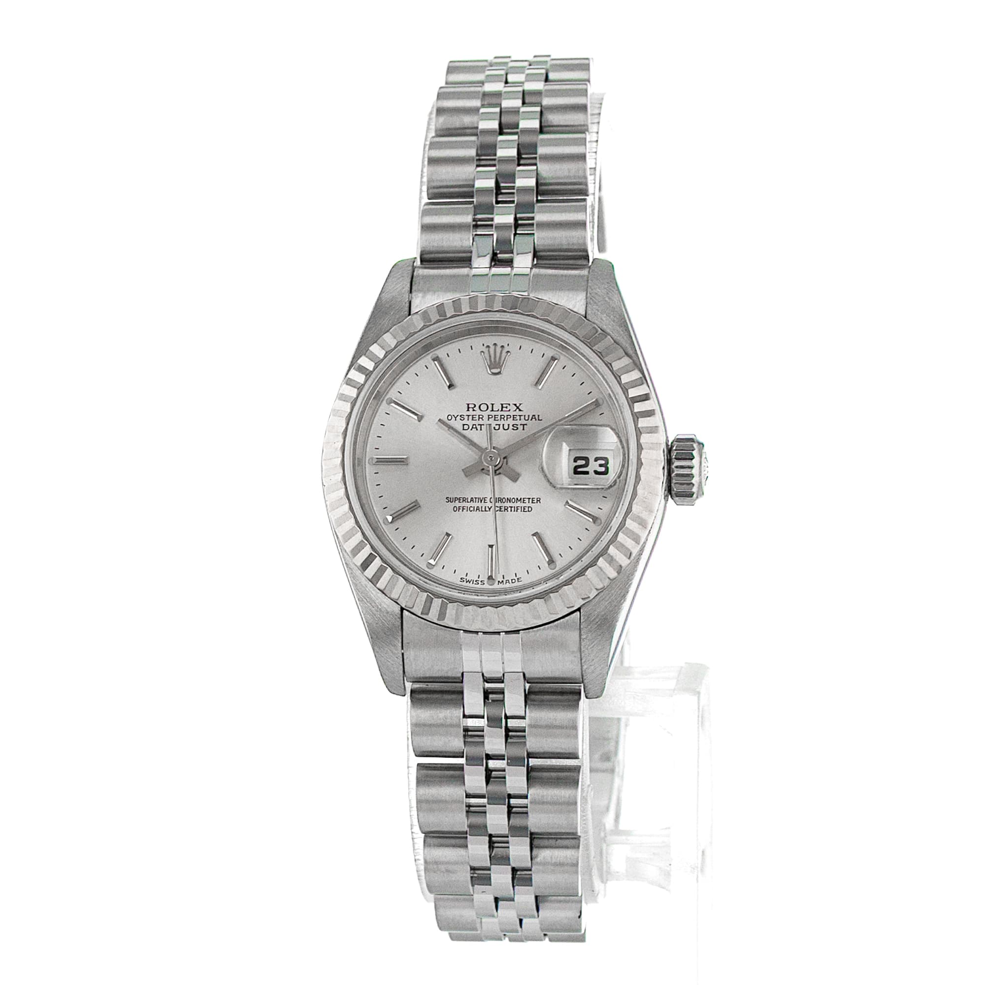 Rolex Datejust 26 79174 Silver Index Steel White Gold Jubilee Ladies Watch 2003