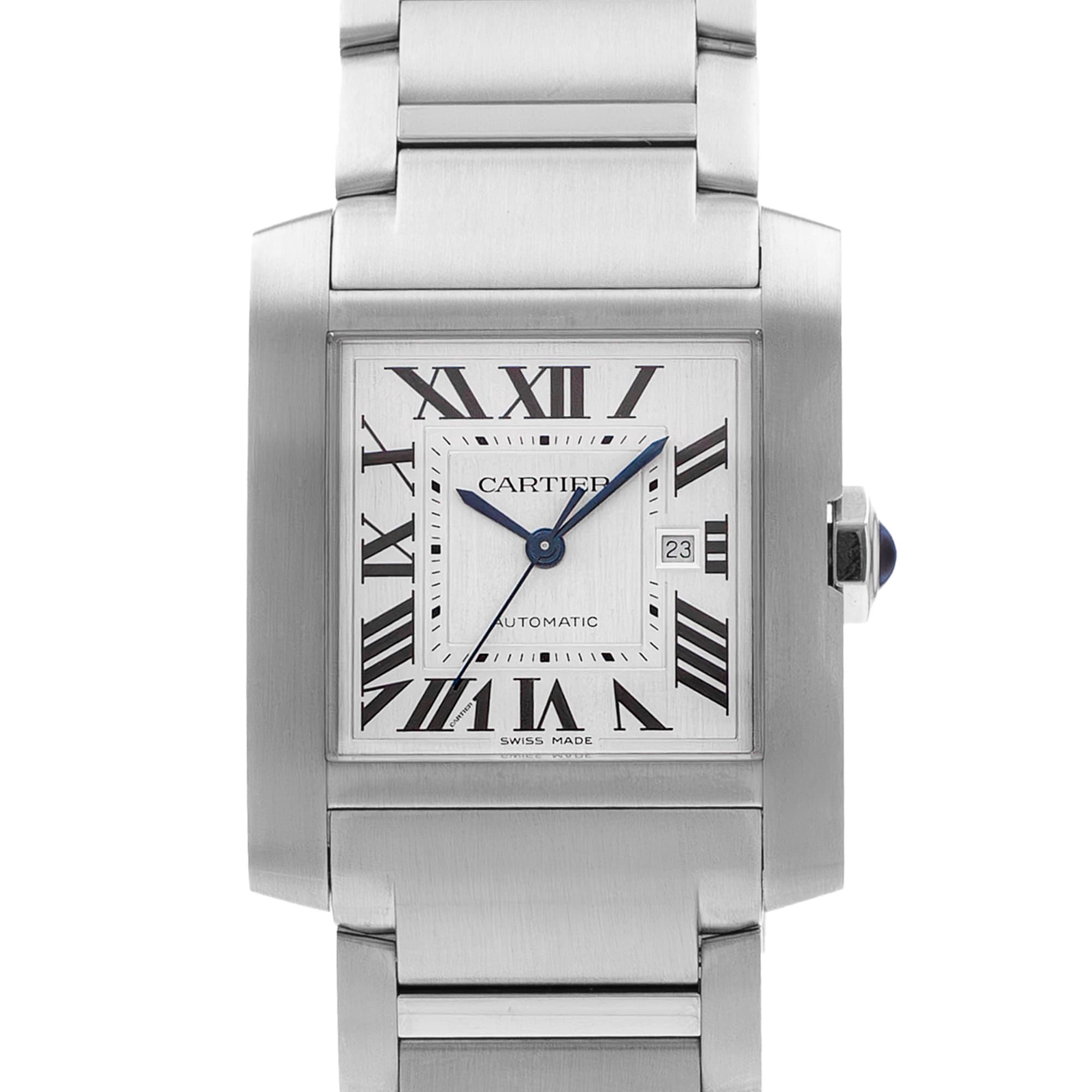 Cartier Tank Francaise WSTA0067 4469 36mm Large Silver Roman Steel Mens Watch