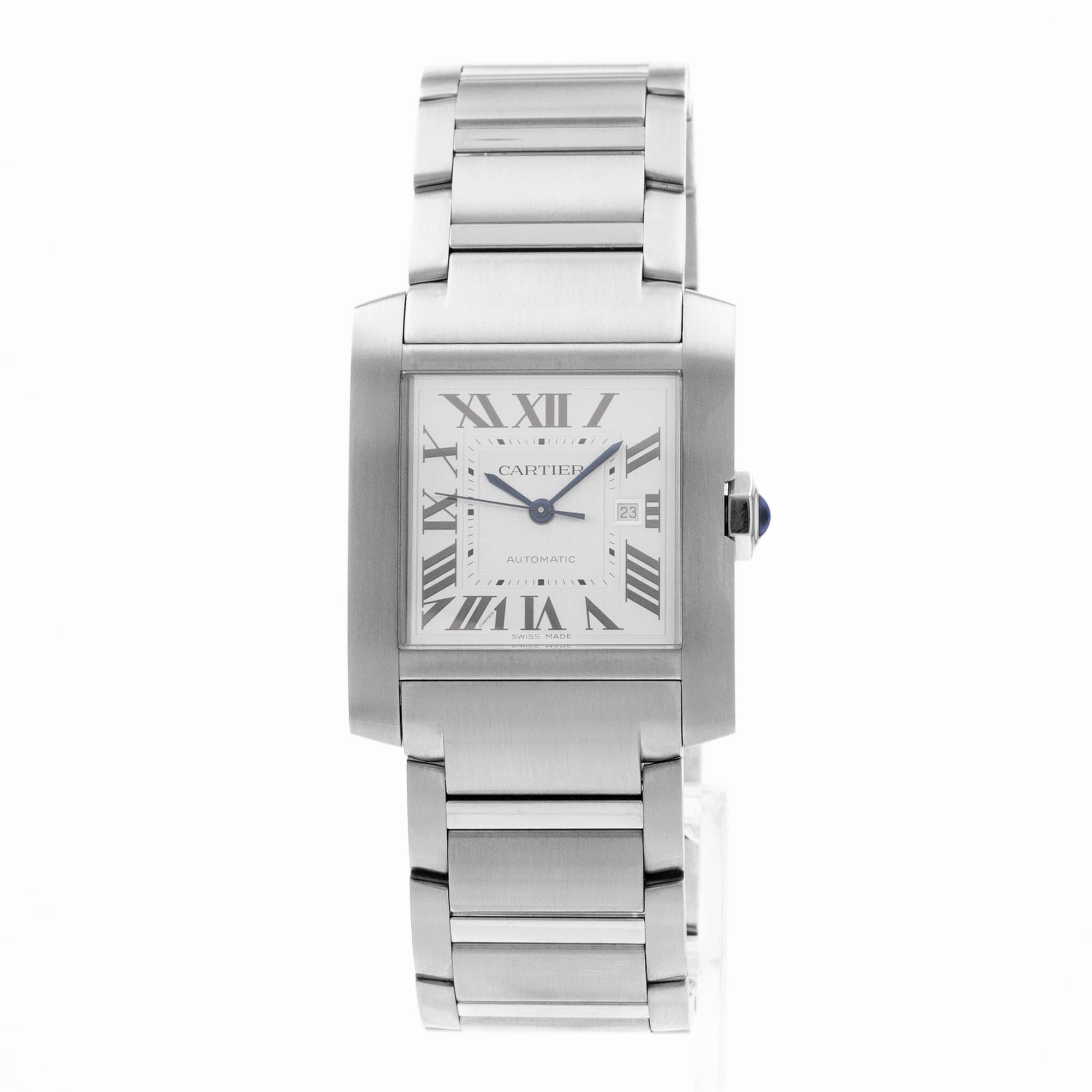 Cartier Tank Francaise WSTA0067 4469 36mm Large Silver Roman Steel Mens Watch