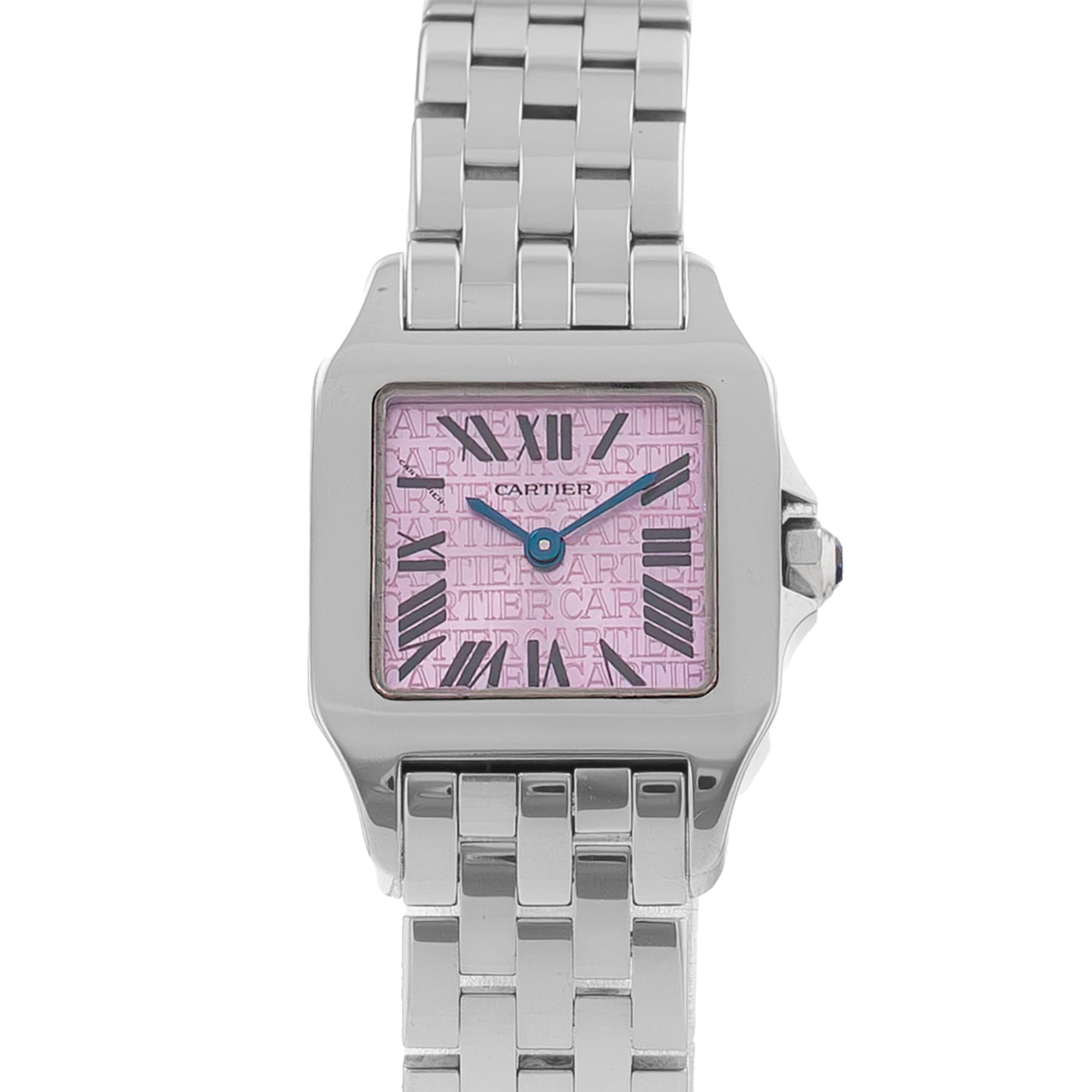 Cartier Santos Demoiselle W2510002 3140 20mm Purple Dial Steel Ladies Watch