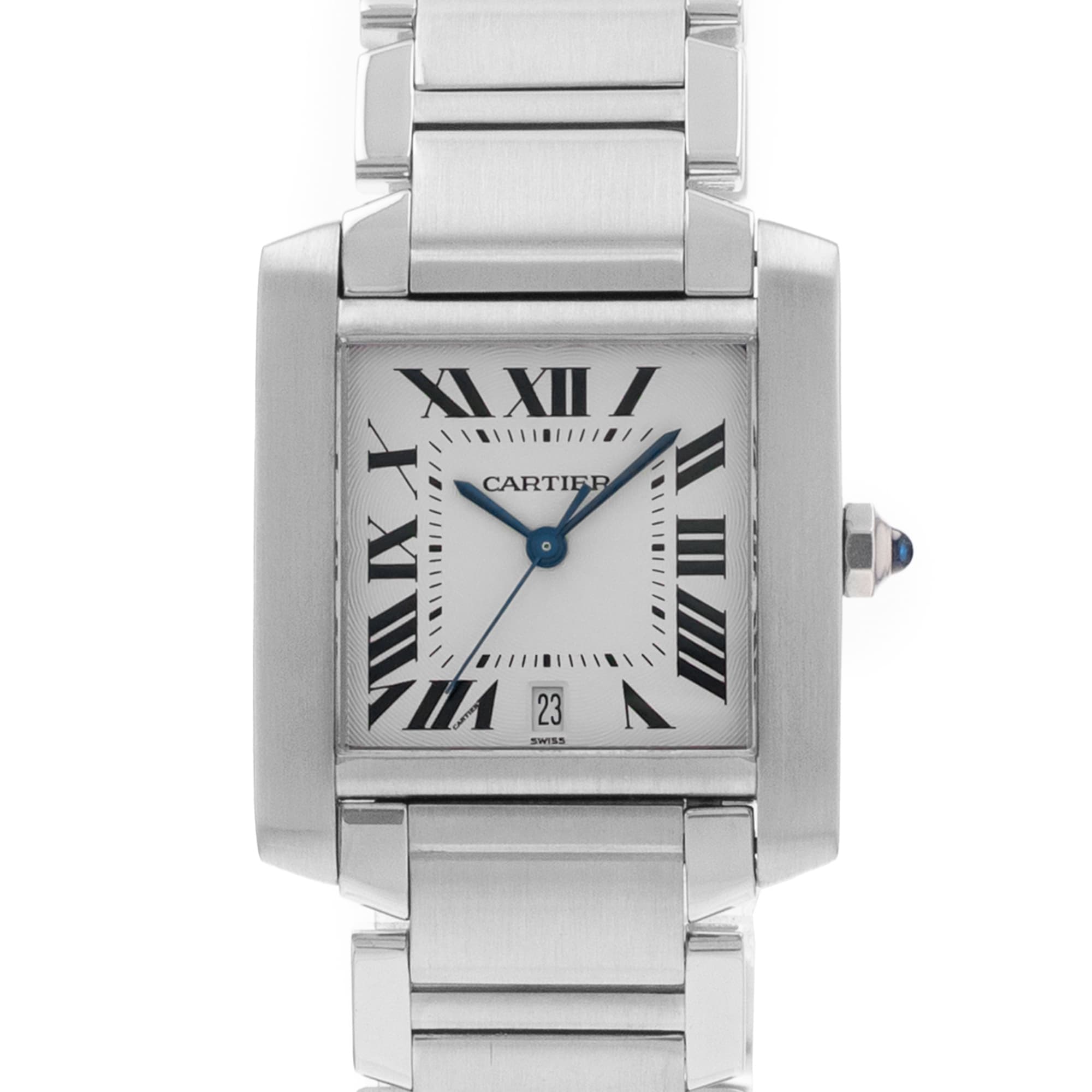 Cartier Tank Francaise W51002Q3 2302 28mm Silver Roman Steel Ladies Watch
