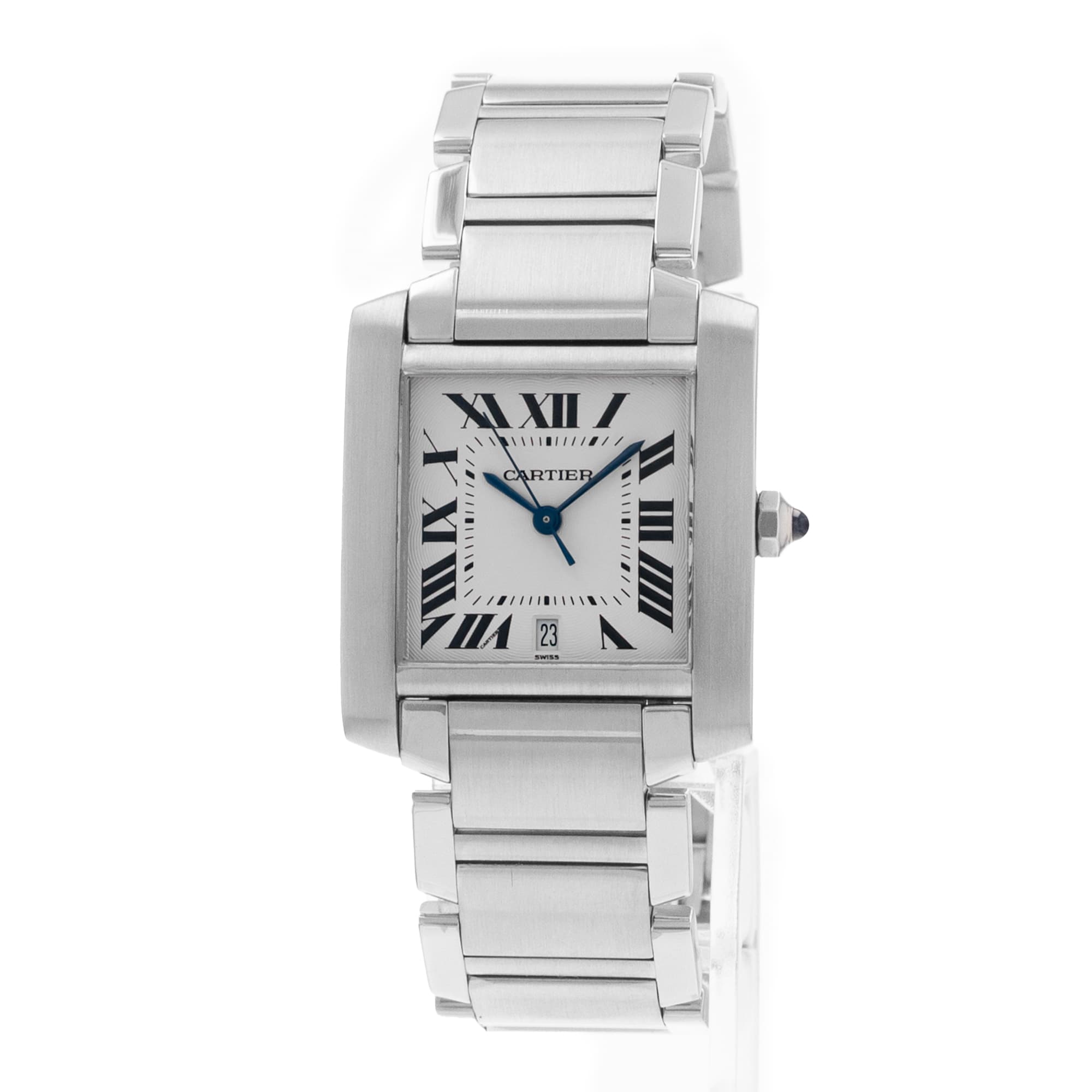 Cartier Tank Francaise W51002Q3 2302 28mm Silver Roman Steel Ladies Watch