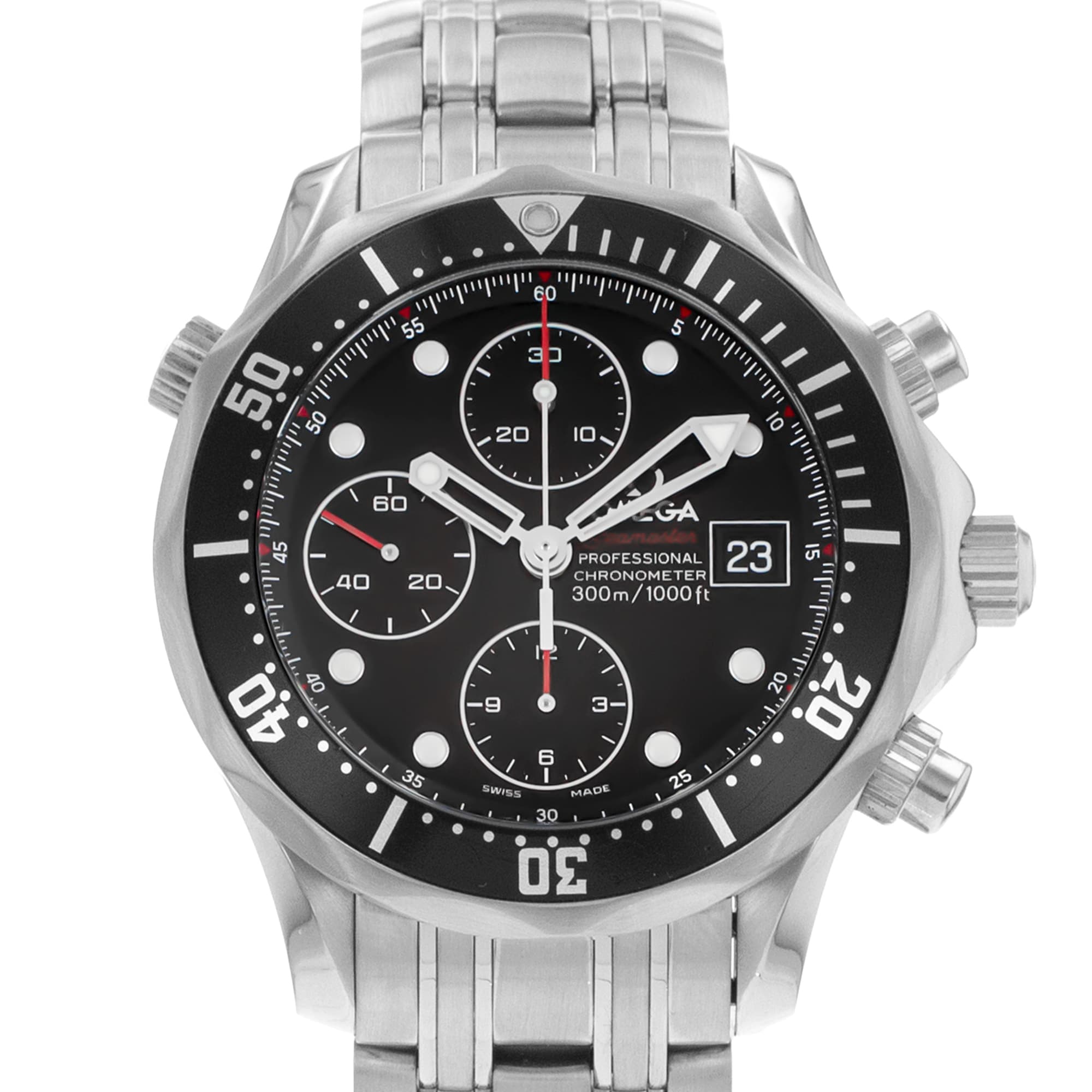 Omega Seamaster 213.30.42.40.01.001 41mm Black Chronograph Steel Mens Watch