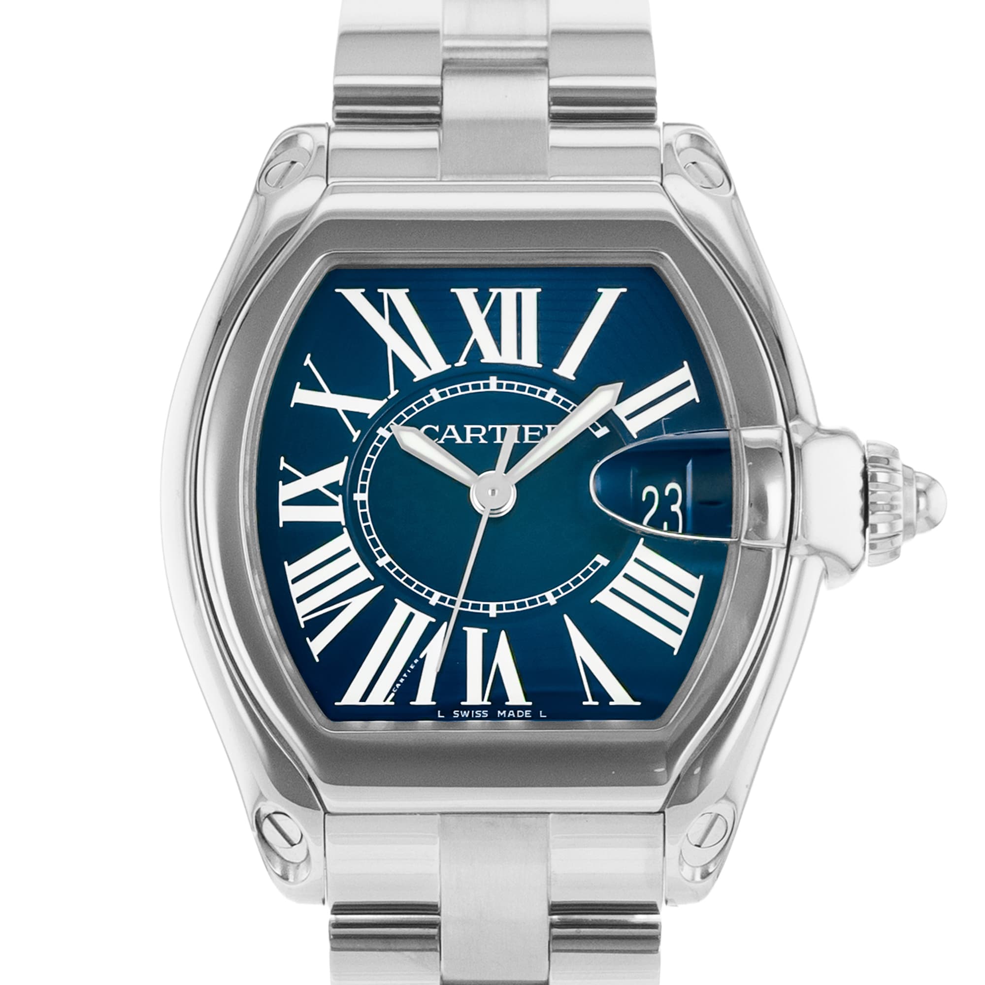 Cartier Roadster W6206012 3179 100th Anniversary Heart Blue Dial Mens Watch