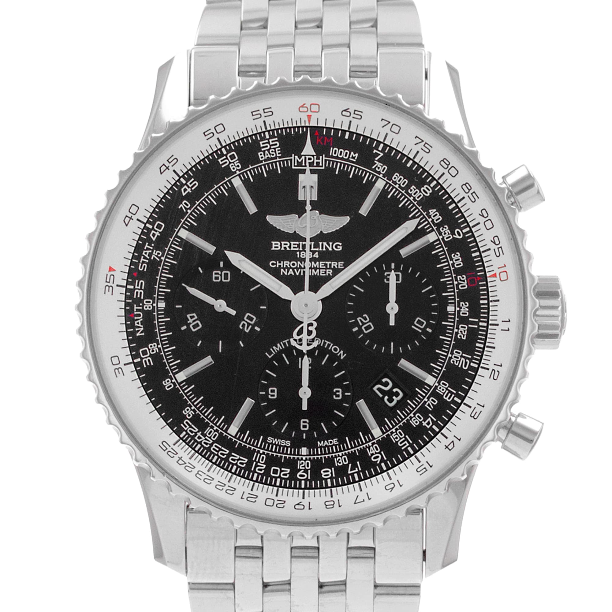Breitling Navitimer AB01211Y 43mm Black Dial Steel Automatic Mens Watch