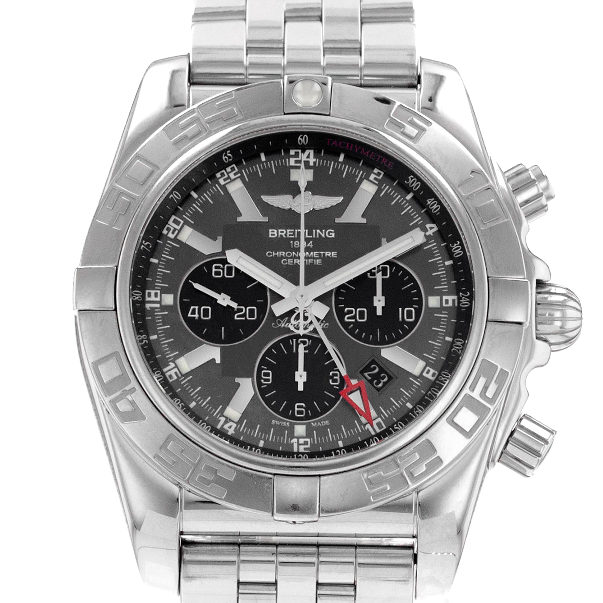 Breitling Chronomat GMT AB0410 47mm Black Chronograph Black Mens Watch
