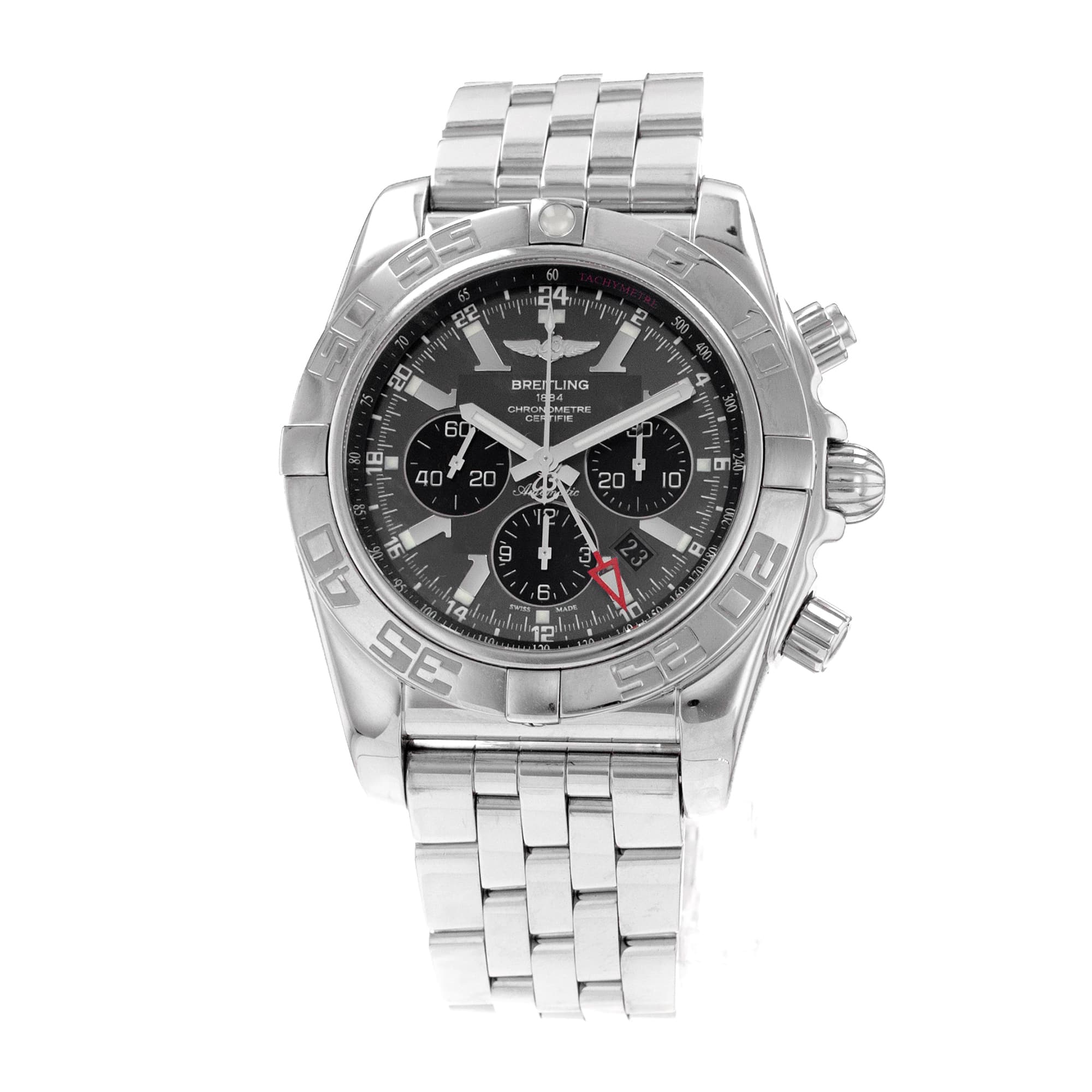 Breitling Chronomat GMT AB0410 47mm Black Chronograph Black Mens Watch