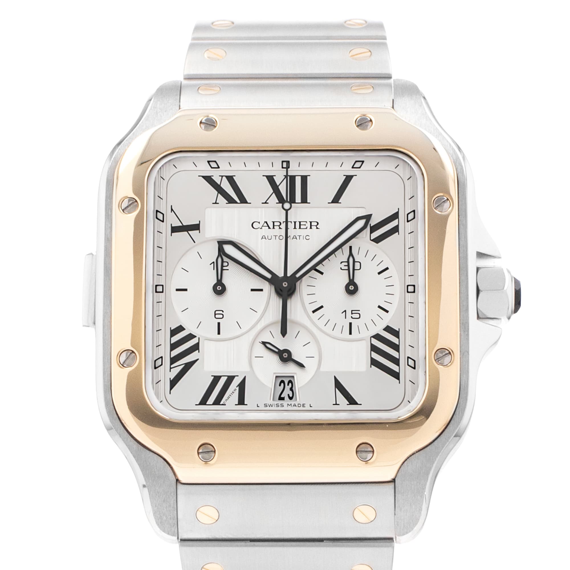 Cartier Santos W2SA0008 43mm De Cartier Chronograph Mens Watch