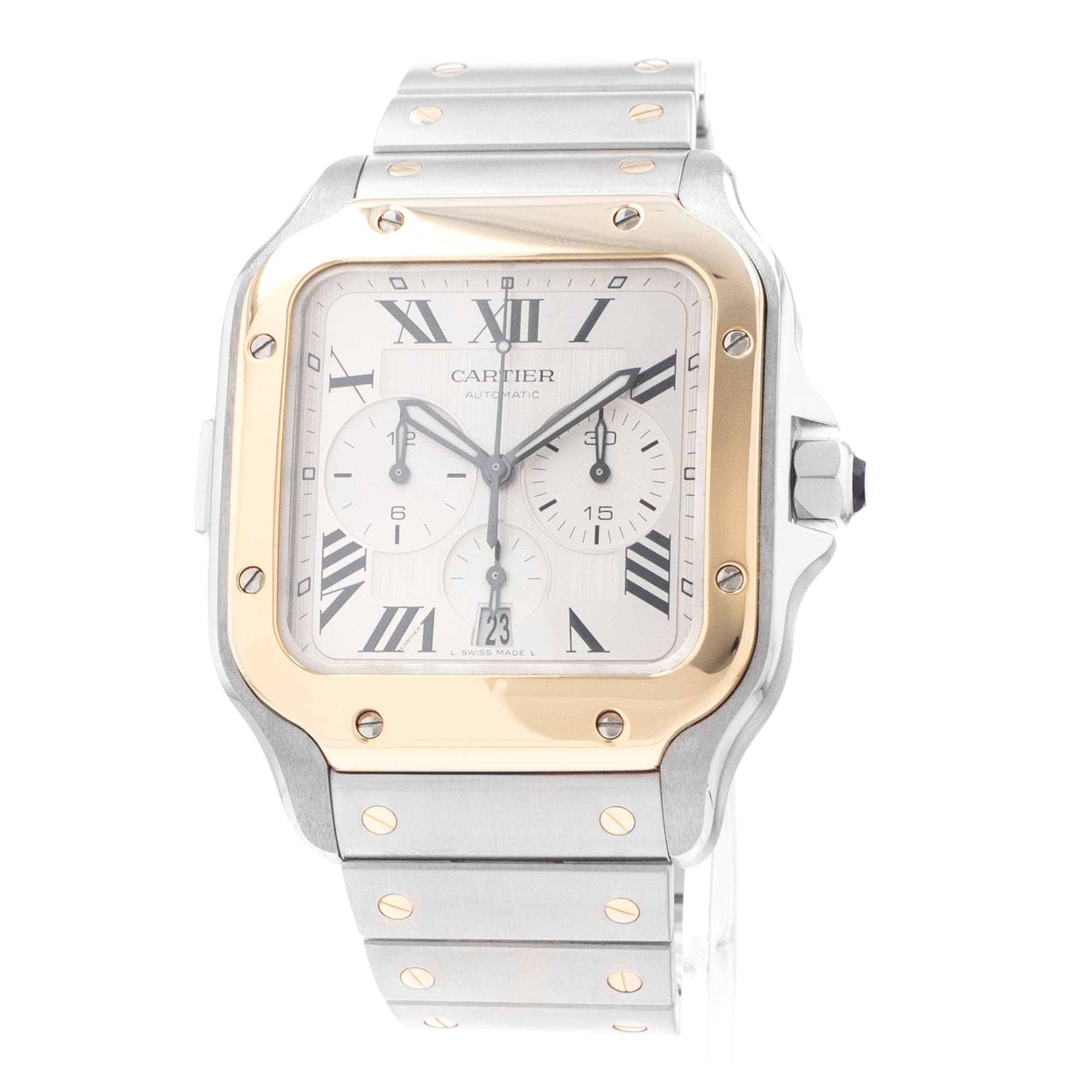 Cartier Santos W2SA0008 43mm De Cartier Chronograph Mens Watch