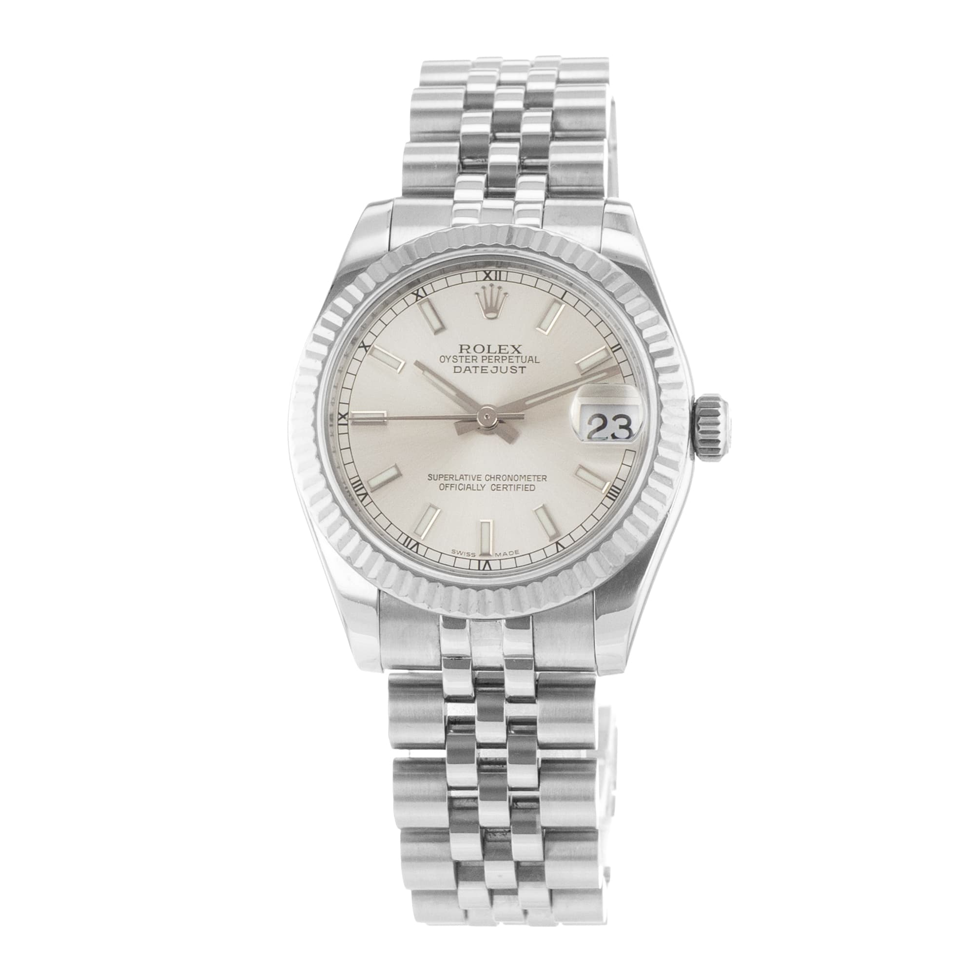 Rolex Datejust 31 178274 Steel Silver Index Hidden Jubilee Ladies Watch
