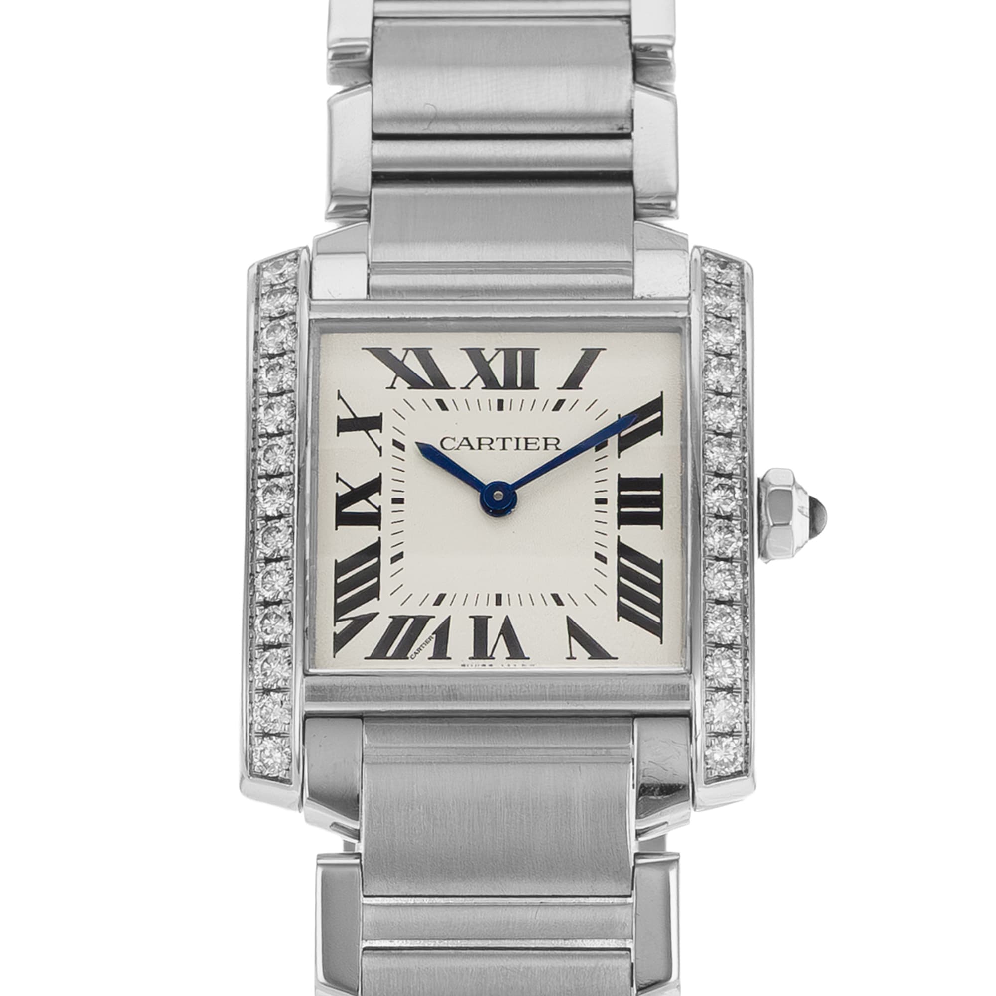 Cartier Tank Francaise W4TA0009 3751 30mm Diamond Silver Roman Ladies Watch 2018