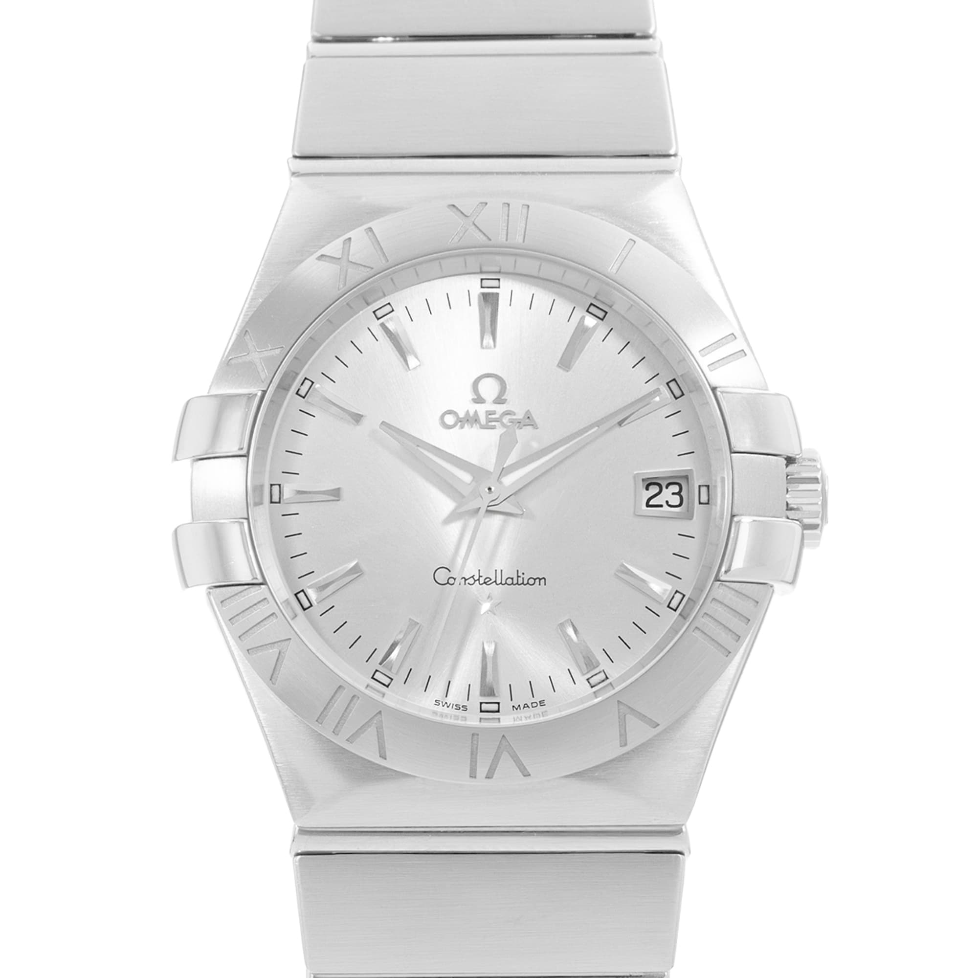 Omega Constellation 123.10.35.60.02.001 35mm Silver Index Dial Steel Mens Watch
