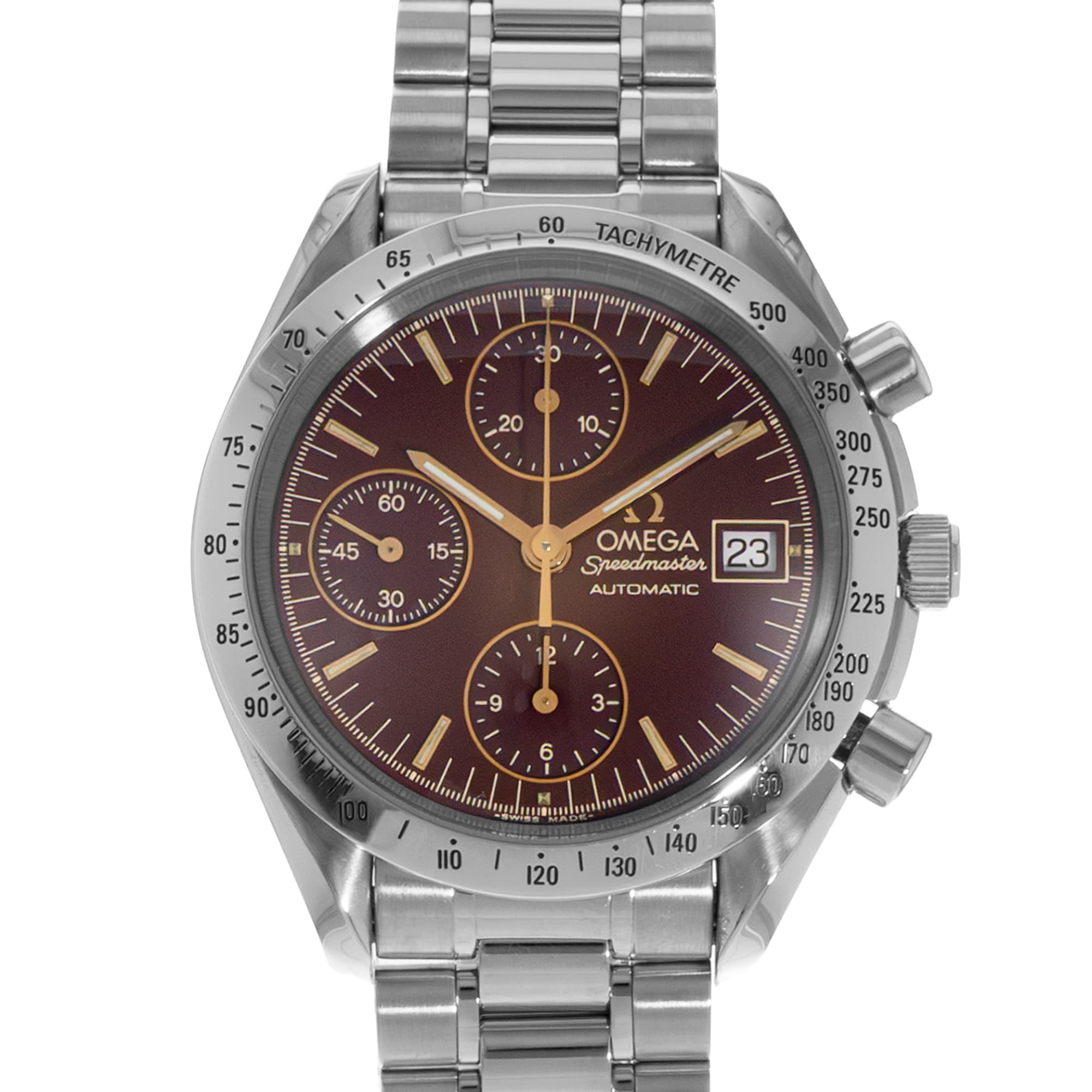 Omega Speedmaster 3511.61 39mm Red Index Steel Chronograph Mens Watch 1996
