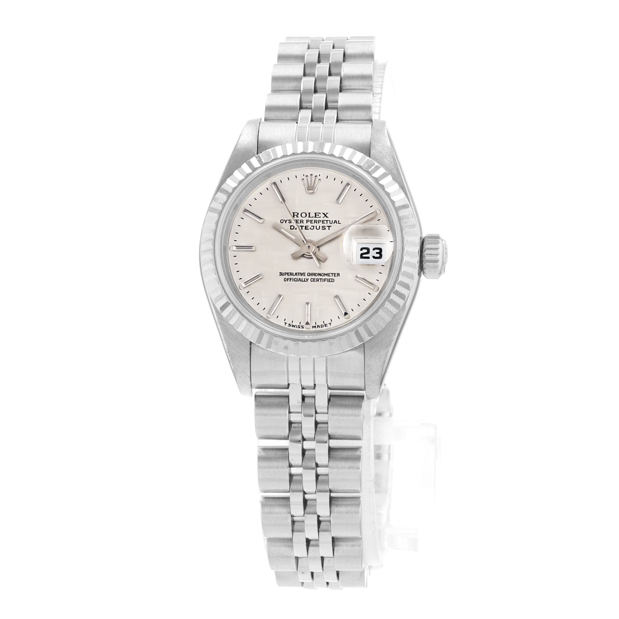 Rolex Datejust 26 69174 Mother of Pearl White Gold Fluted Jubilee Ladies Watch