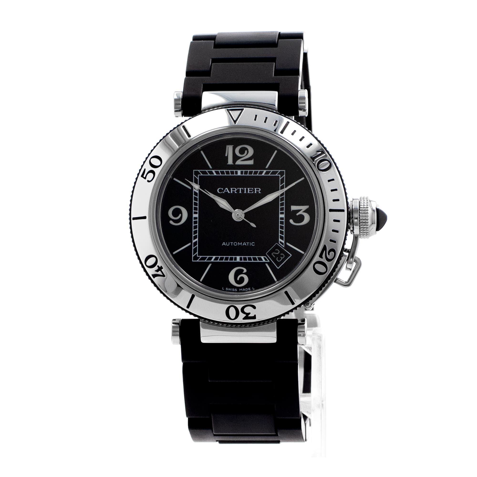 Cartier Pasha Seatimer W31077U2 2790 40mm Black Arabic Automatic Mens Watch 2006