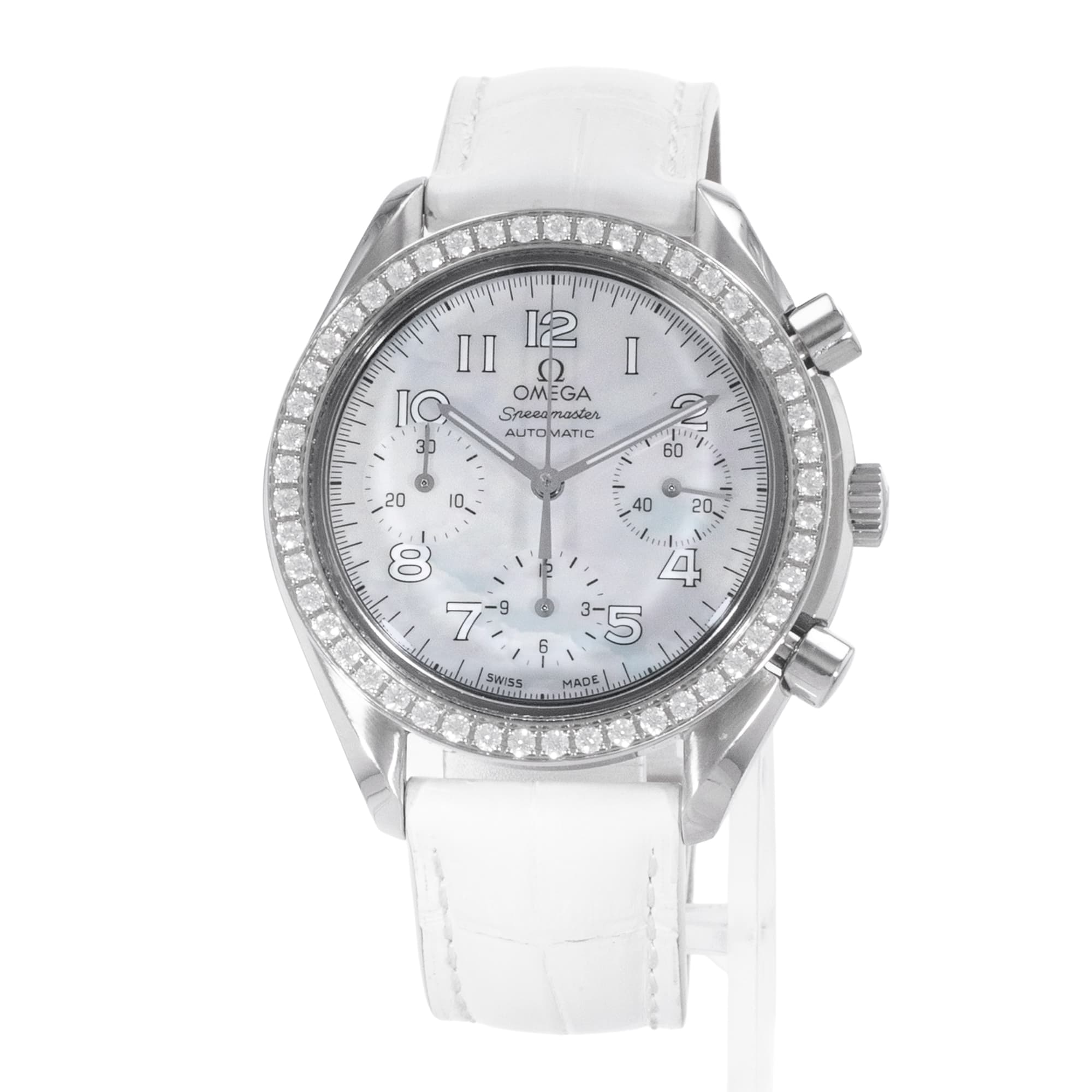 Omega Speedmaster 3815.70.36 39mm Mother of Pearl Chronograph Steel Ladies Watch