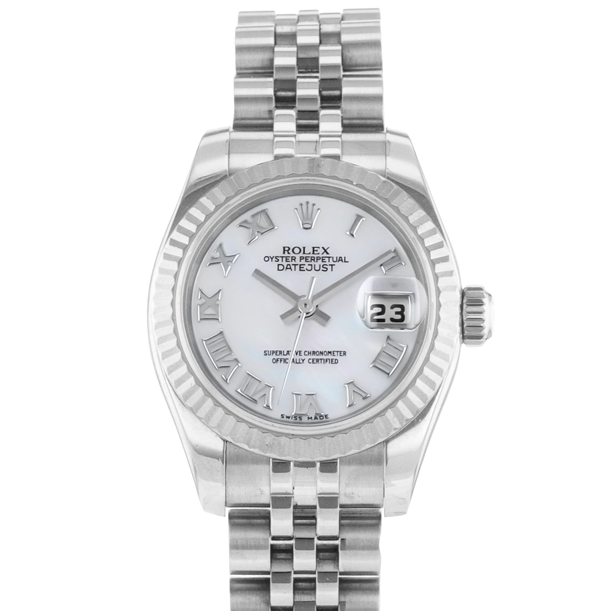 Rolex Datejust 26 179174 Mother of Pearl Steel White Gold Jubilee Ladies Watch