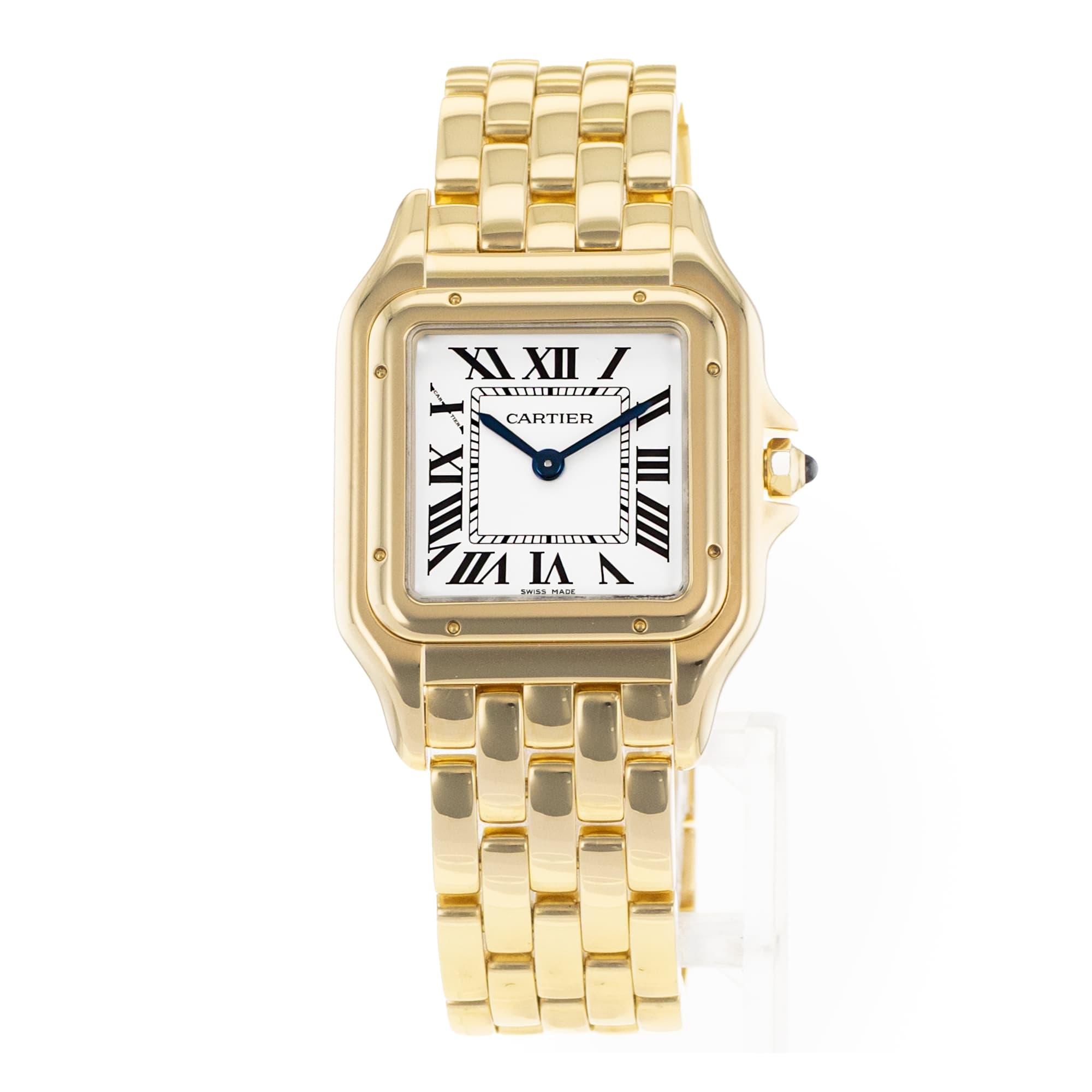 Cartier Panthere 27mm WGPN0009 4014 Silver Roman Yellow Gold Medium Ladies Watch