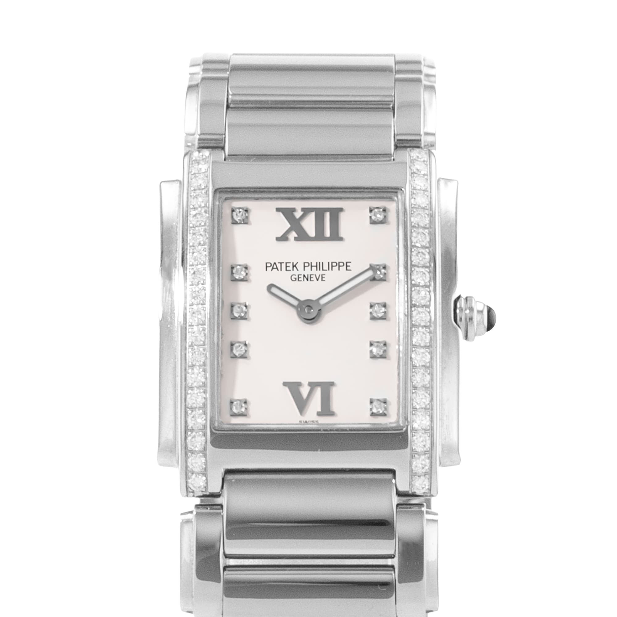 Patek Philippe Twenty-4 4910/10A-011 White Diamond Steel Ladies Watch 2002