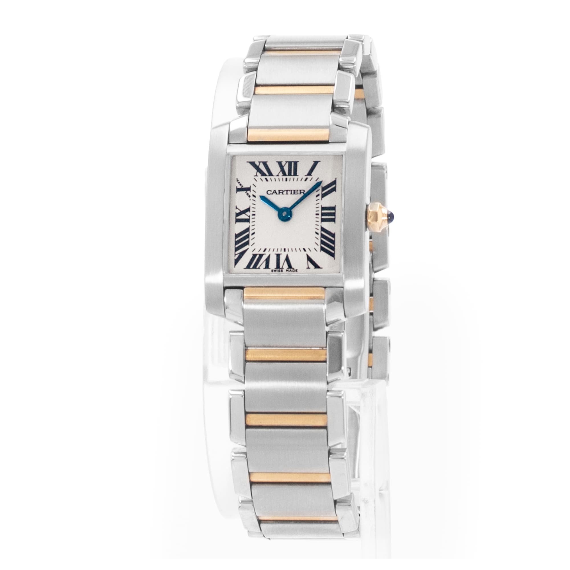 Cartier Tank Francaise W51007Q4 2984 20mm Silver Roman Steel Gold Ladies Watch