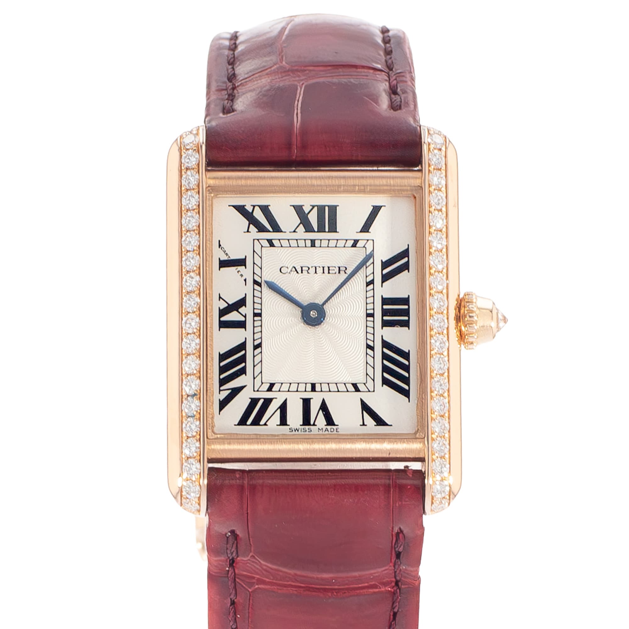 Cartier Tank Louis WJTA0010 3982 29mm Factory Diamond Rose Gold Ladies Watch