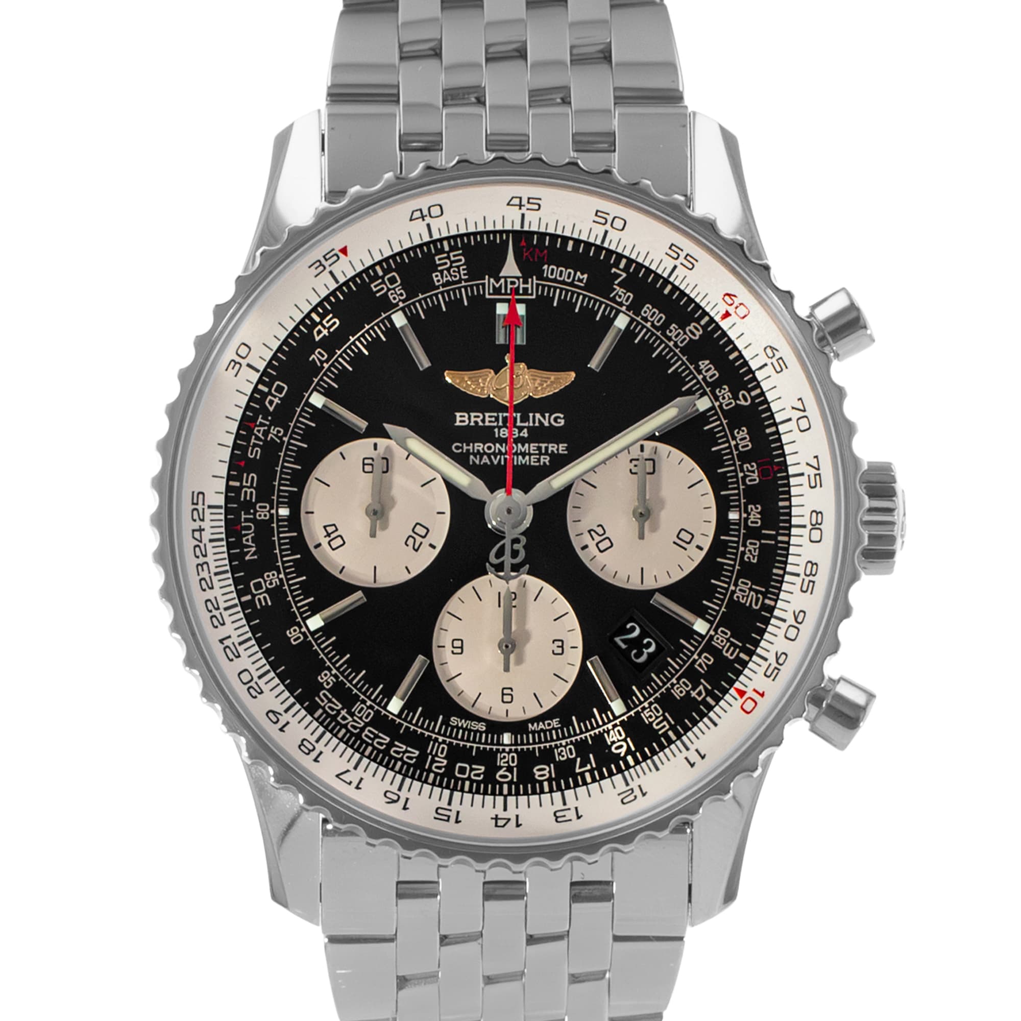 Breitling Navitimer 01 AB0120 43mm Black Index Chronograph Steel Mens Watch 2015