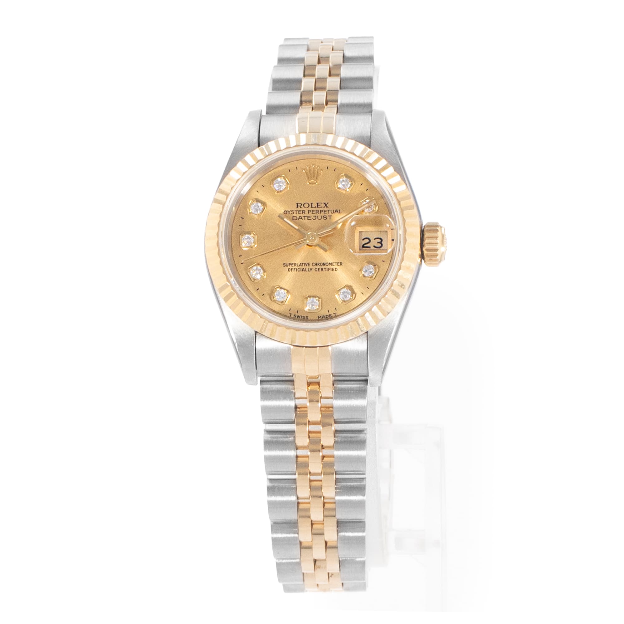 Rolex Datejust 26 69173 Factory Diamond Steel Yellow Gold Ladies Watch 1995