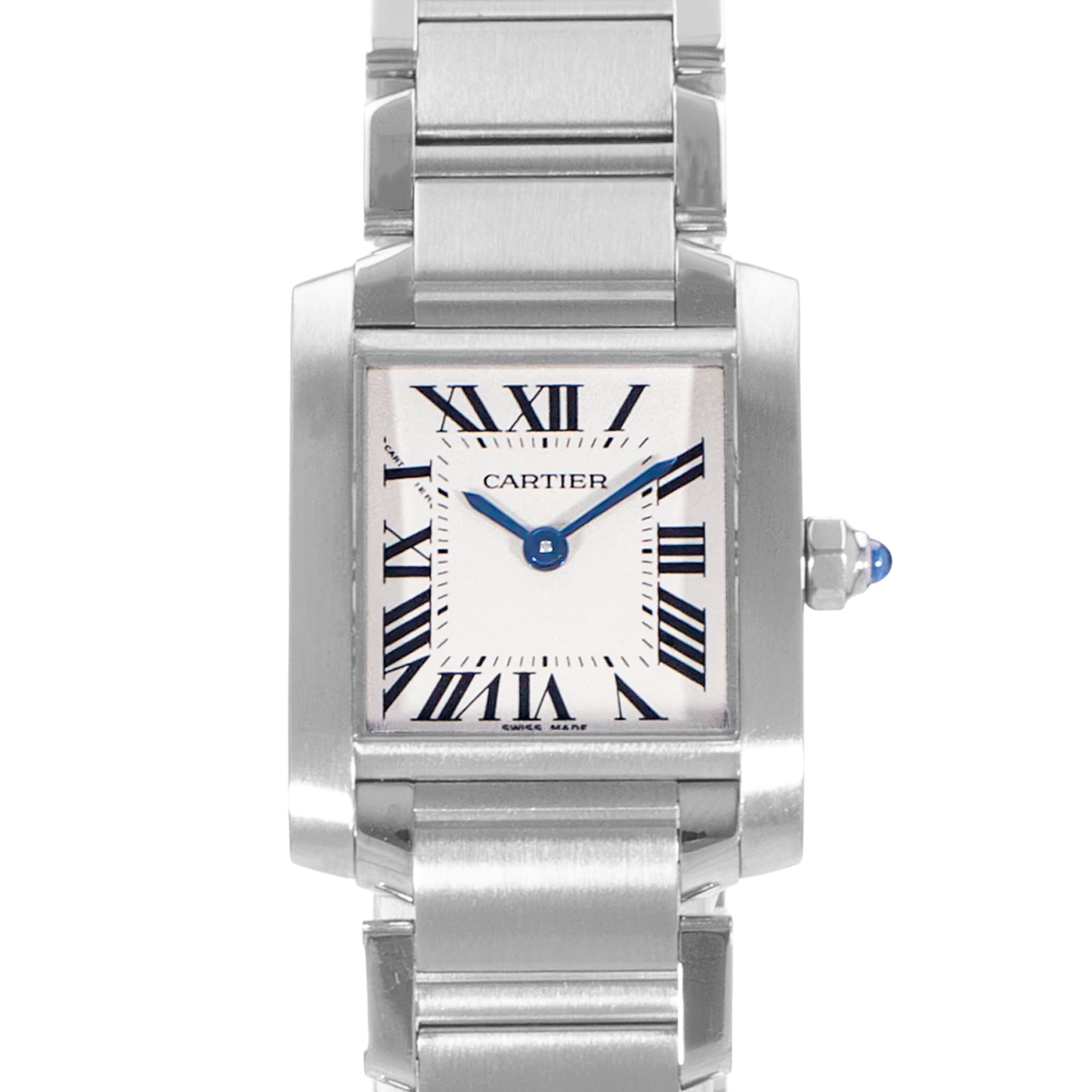 Cartier Tank Francaise W51008Q3 2384 20mm White Roman Steel Quartz Ladies Watch