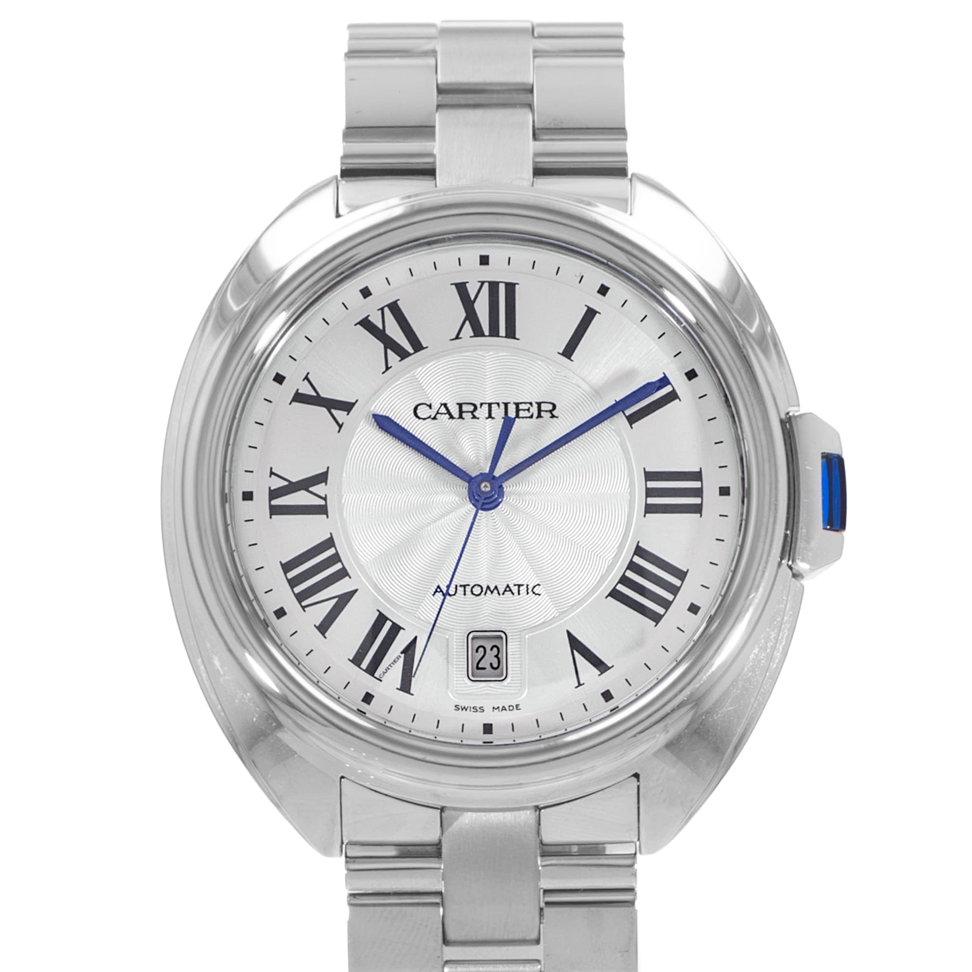 Cartier Cle de Cartier WSCL0007 3850 40mm Silver Roman Steel Mens Watch