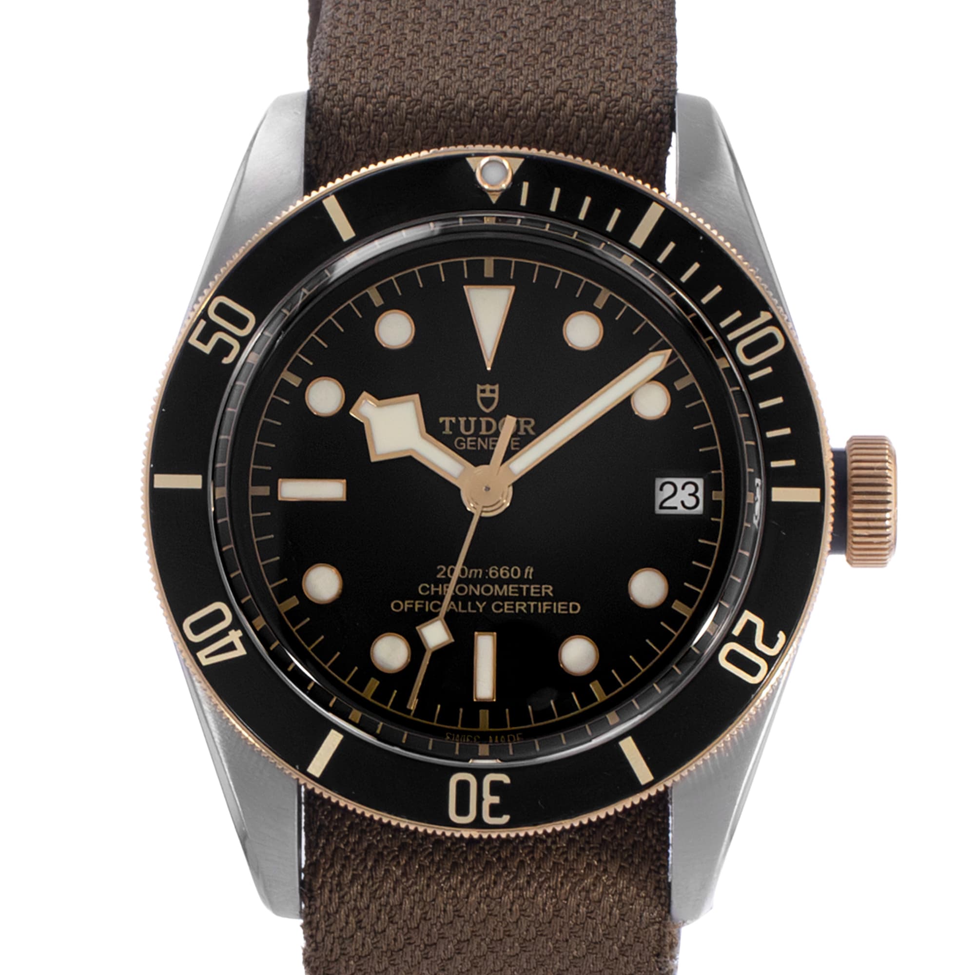 Tudor Black Bay 79733 41mm Black Steel Gold Automatic Mens Watch
