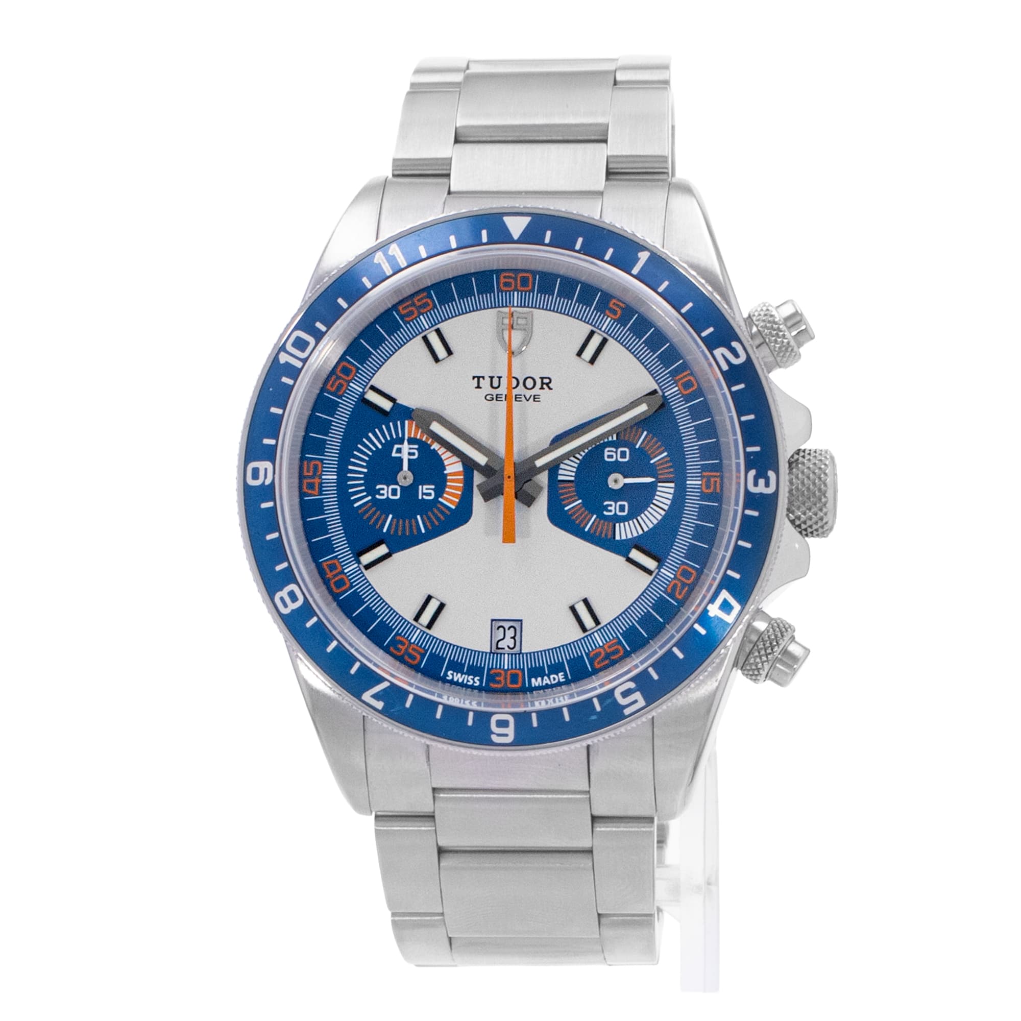 Tudor Heritage Chrono Blue 70330B 42mm Blue Chronograph Steel Mens Watch