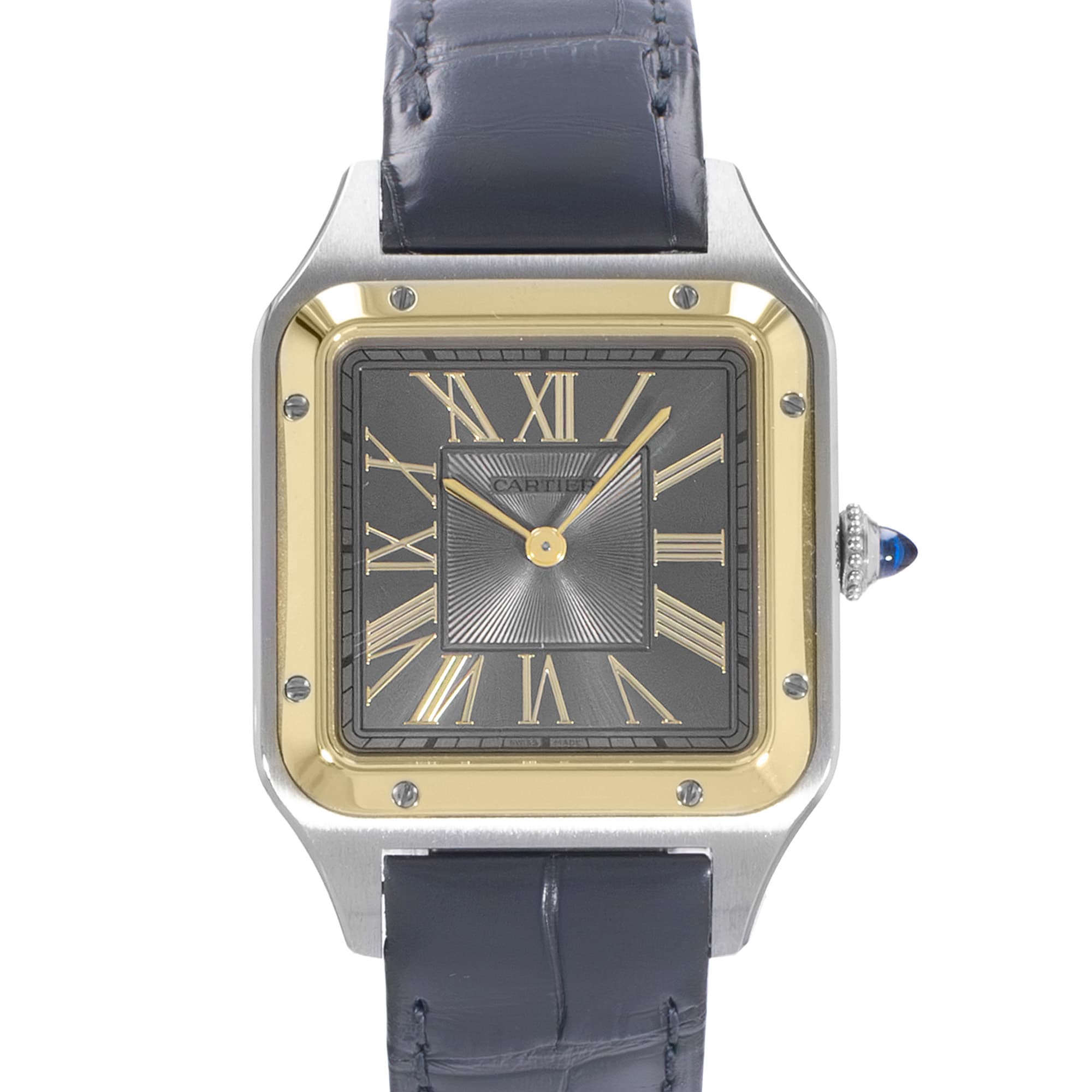 Cartier Santos Dumont W2SA0028 4240 43mm Silver Roman Steel Gold Mens Watch 2024