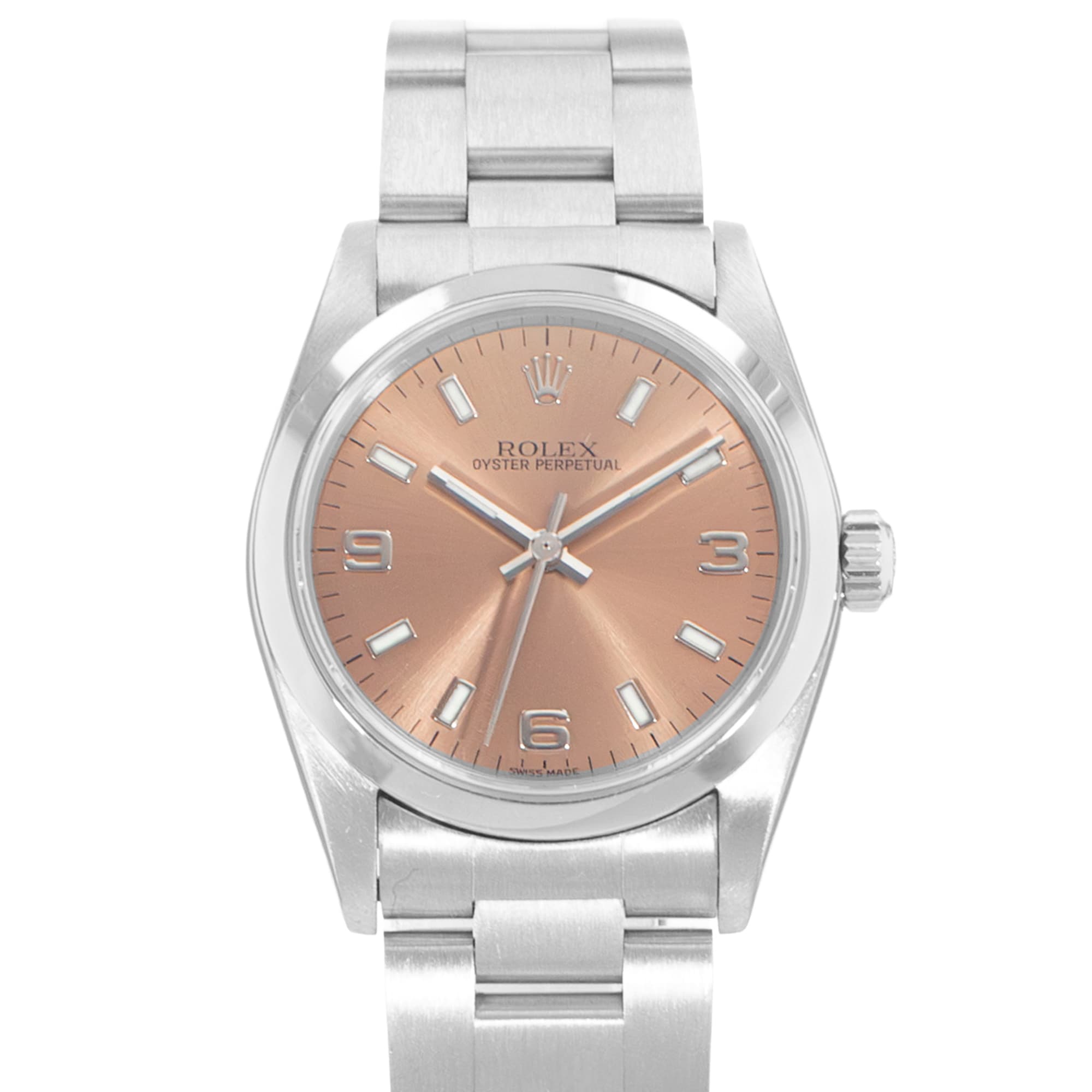 Rolex Oyster Perpetual 31 77080 31mm Pink Arabic Steel Oyster Ladies Watch 1999