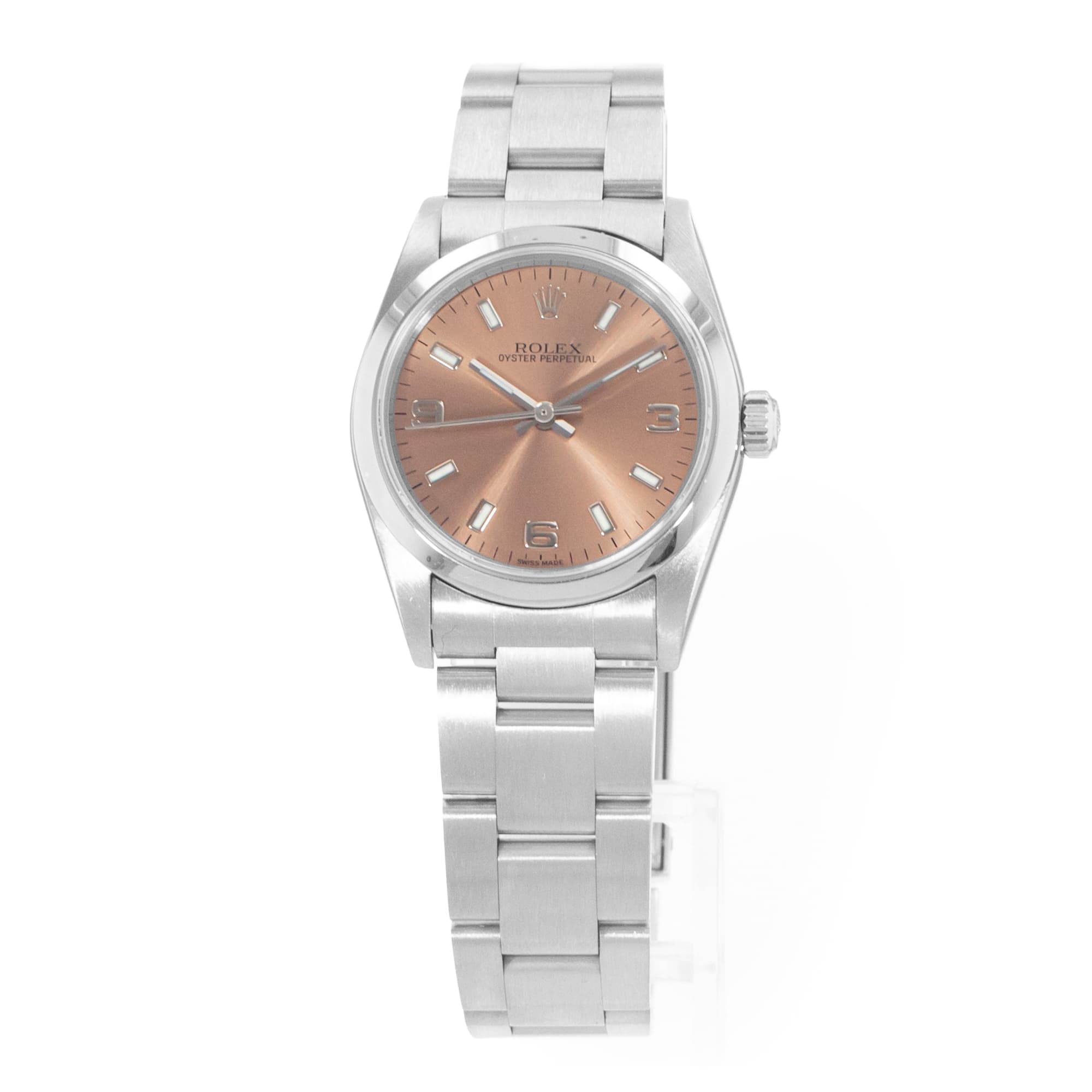 Rolex Oyster Perpetual 31 77080 31mm Pink Arabic Steel Oyster Ladies Watch 1999