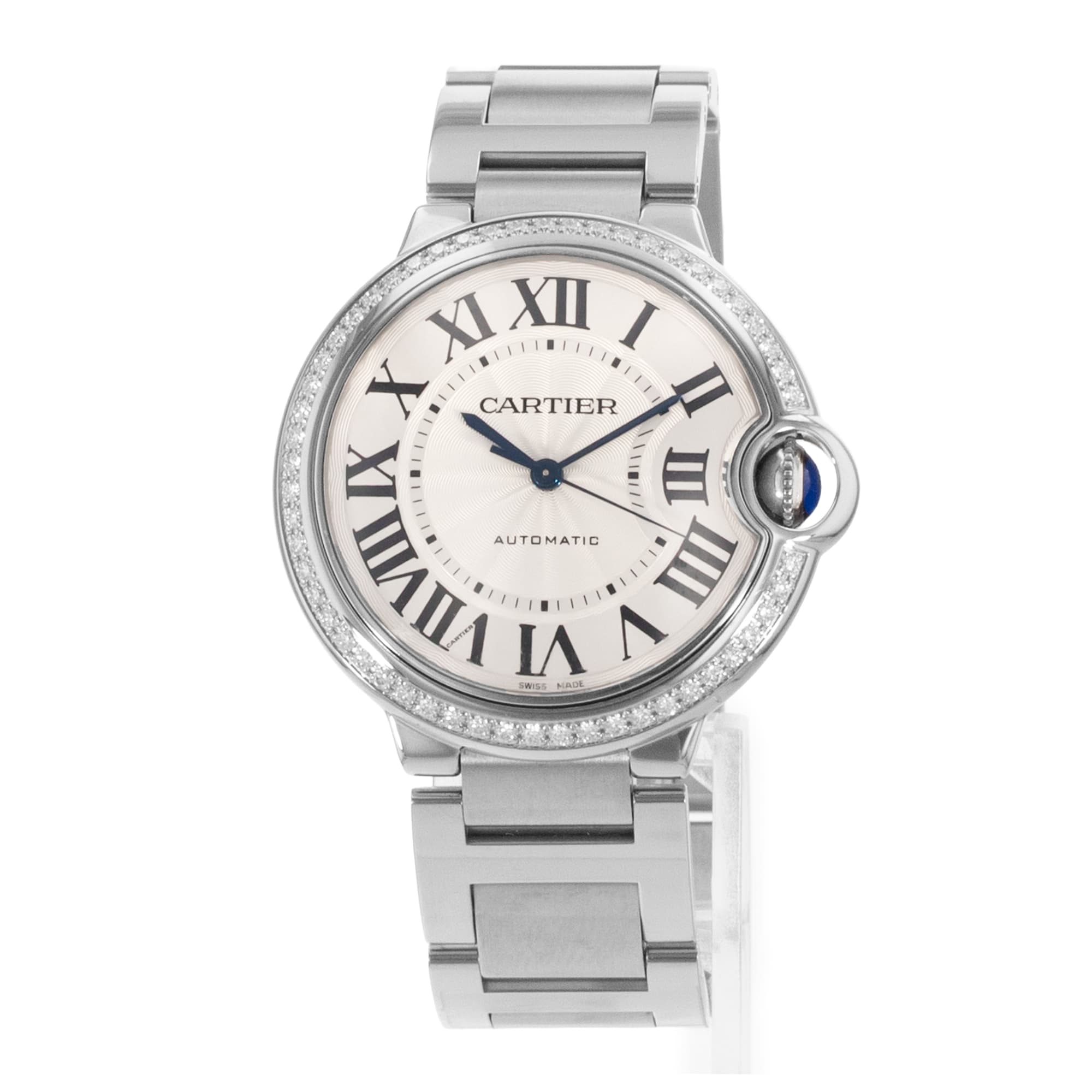 Cartier Ballon Bleu 36mm W4BB0017 3284 Factory Diamond Steel Ladies Watch 2017