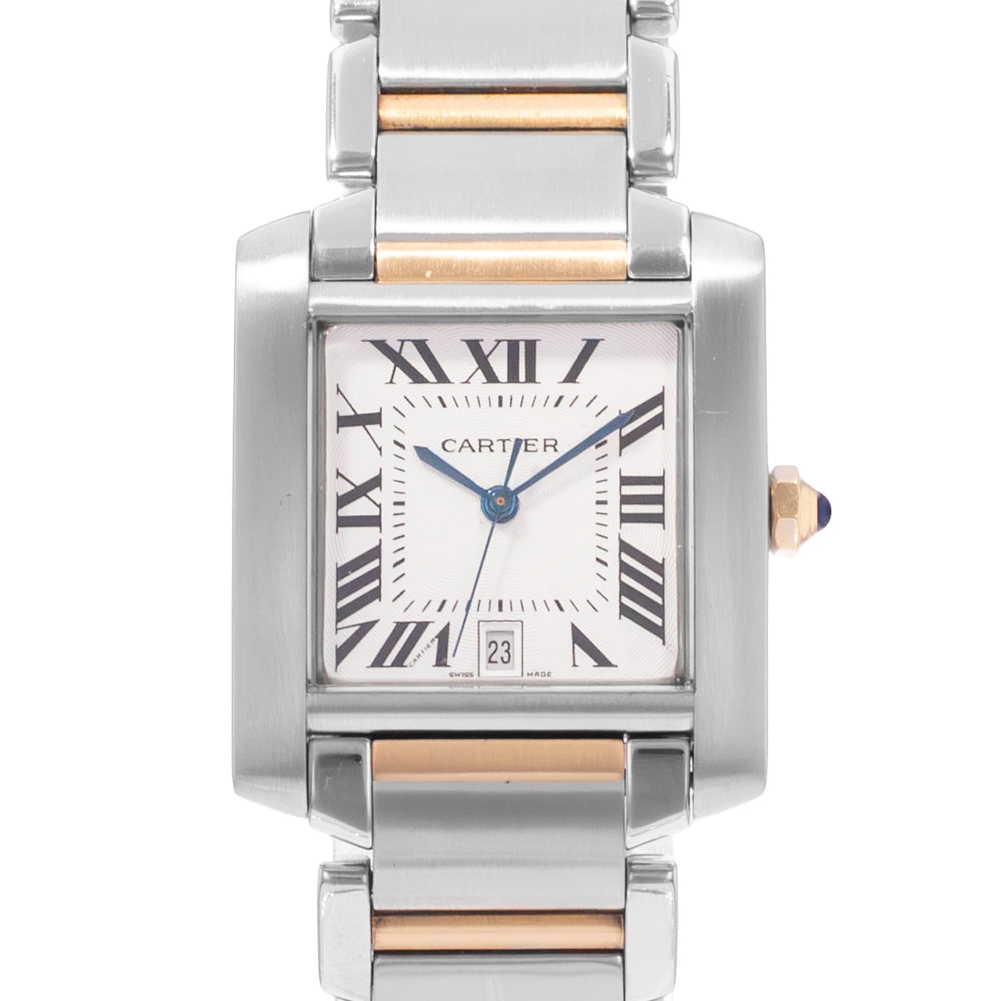 Cartier Tank Francaise W51005Q4 2302 28mm Steel Gold Silver Automatic Mens Watch