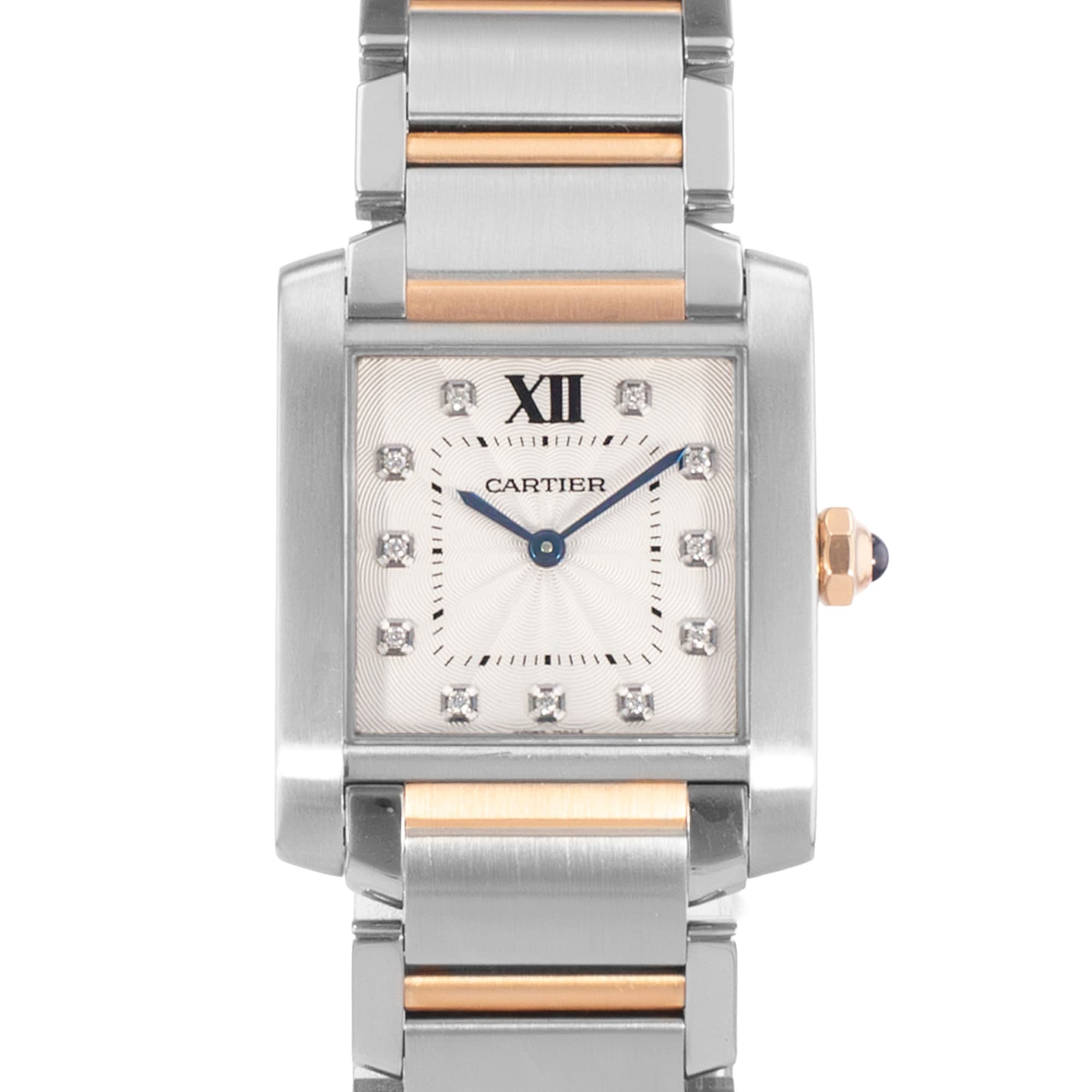 Cartier Tank Francaise WE110005 3751 25mm Factory Diamond Rose Gold Ladies Watch