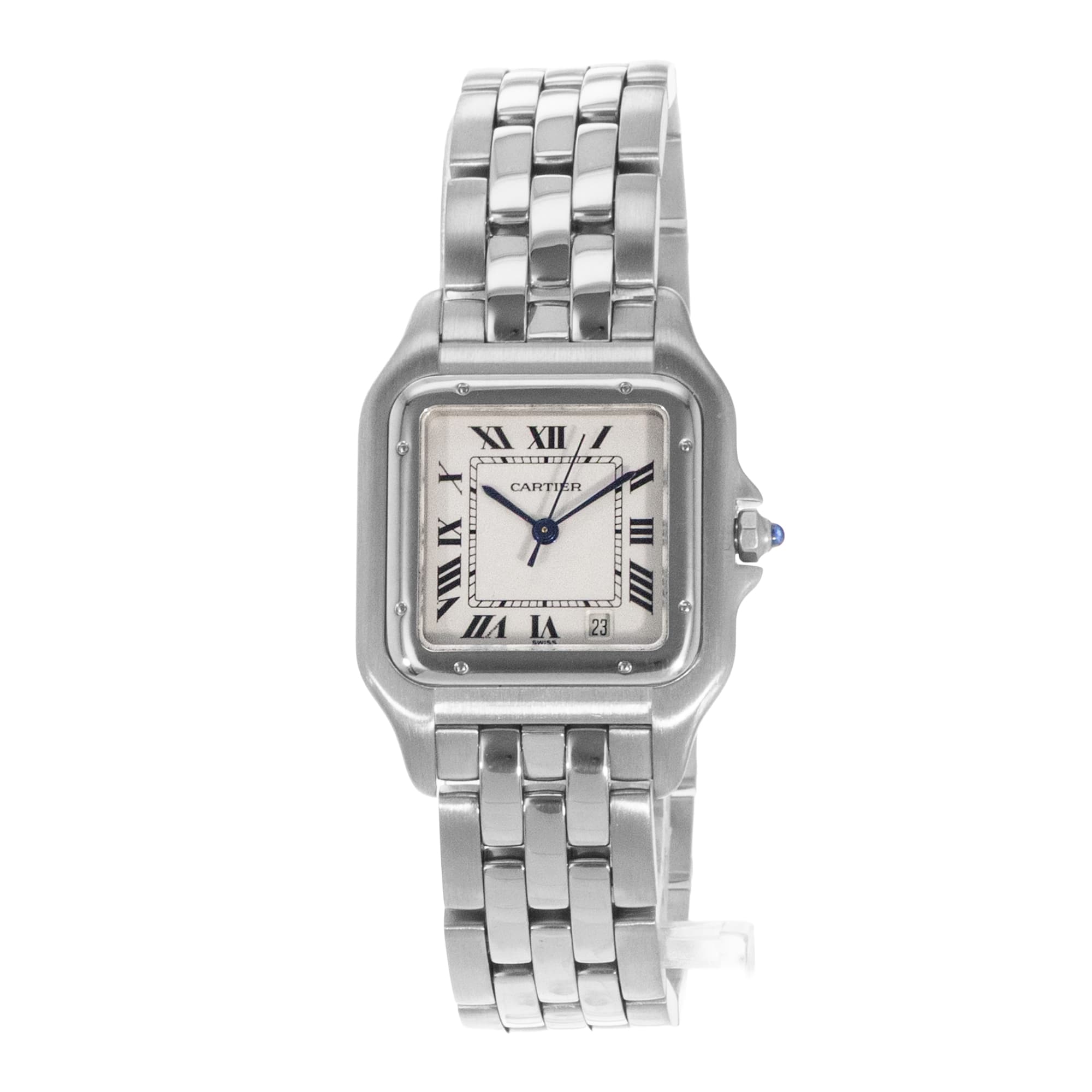 Cartier Panthere W25054P5 1310 27mm White Roman Steel Quartz Ladies Watch