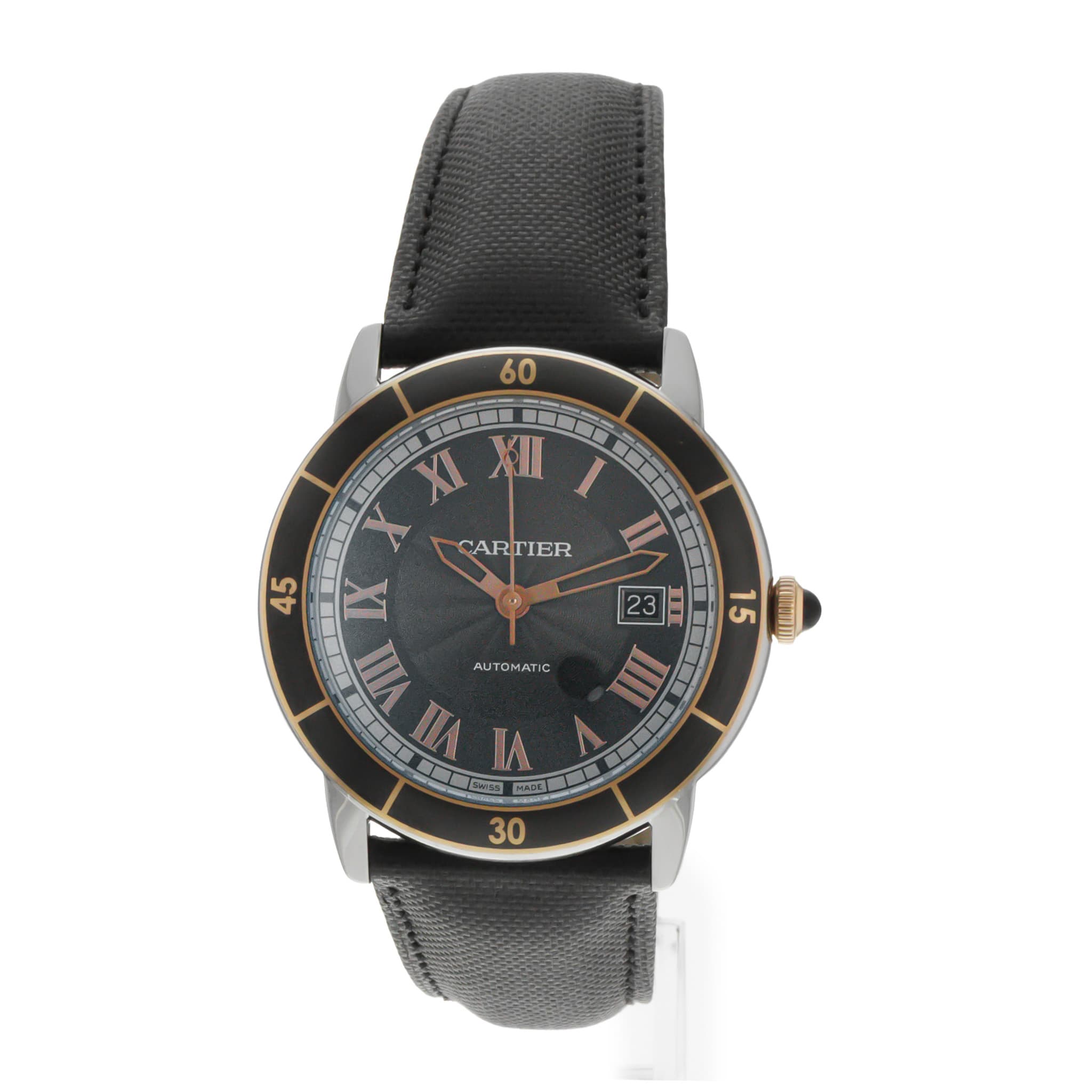 Cartier Ronde Croisiere W2RN0005 3886 42mm Grey Steel Rose Gold Mens Watch