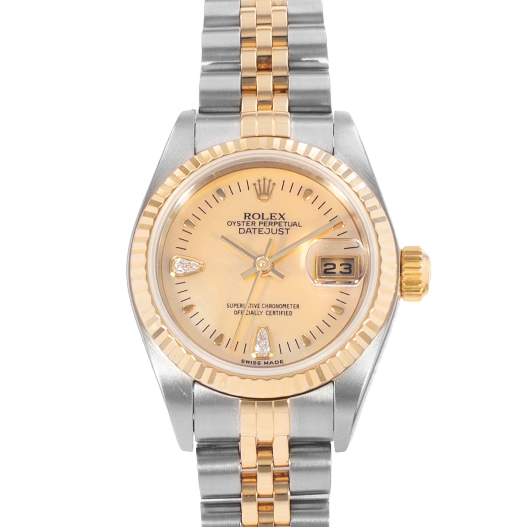 Rolex Datejust 26 79173 26mm Factory MOP Diamond Teardrop Gold Ladies Watch